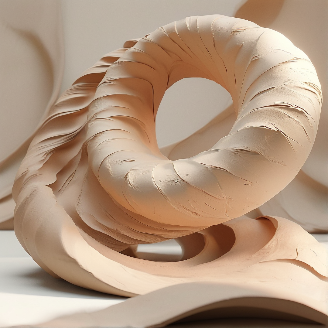 Abstract Clay Loop Sculpture