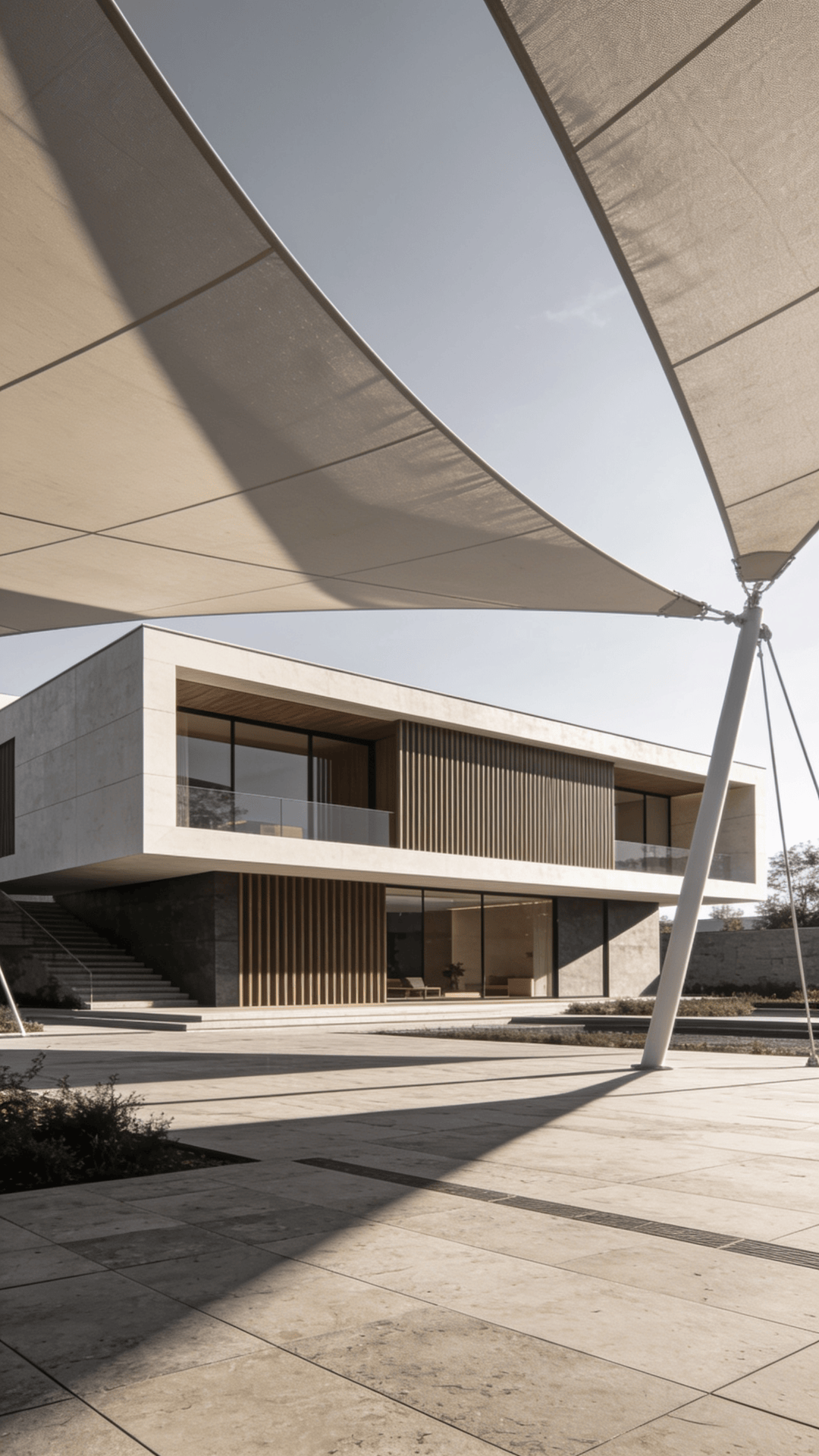Villa with Tensile Structure — Urban Plaza