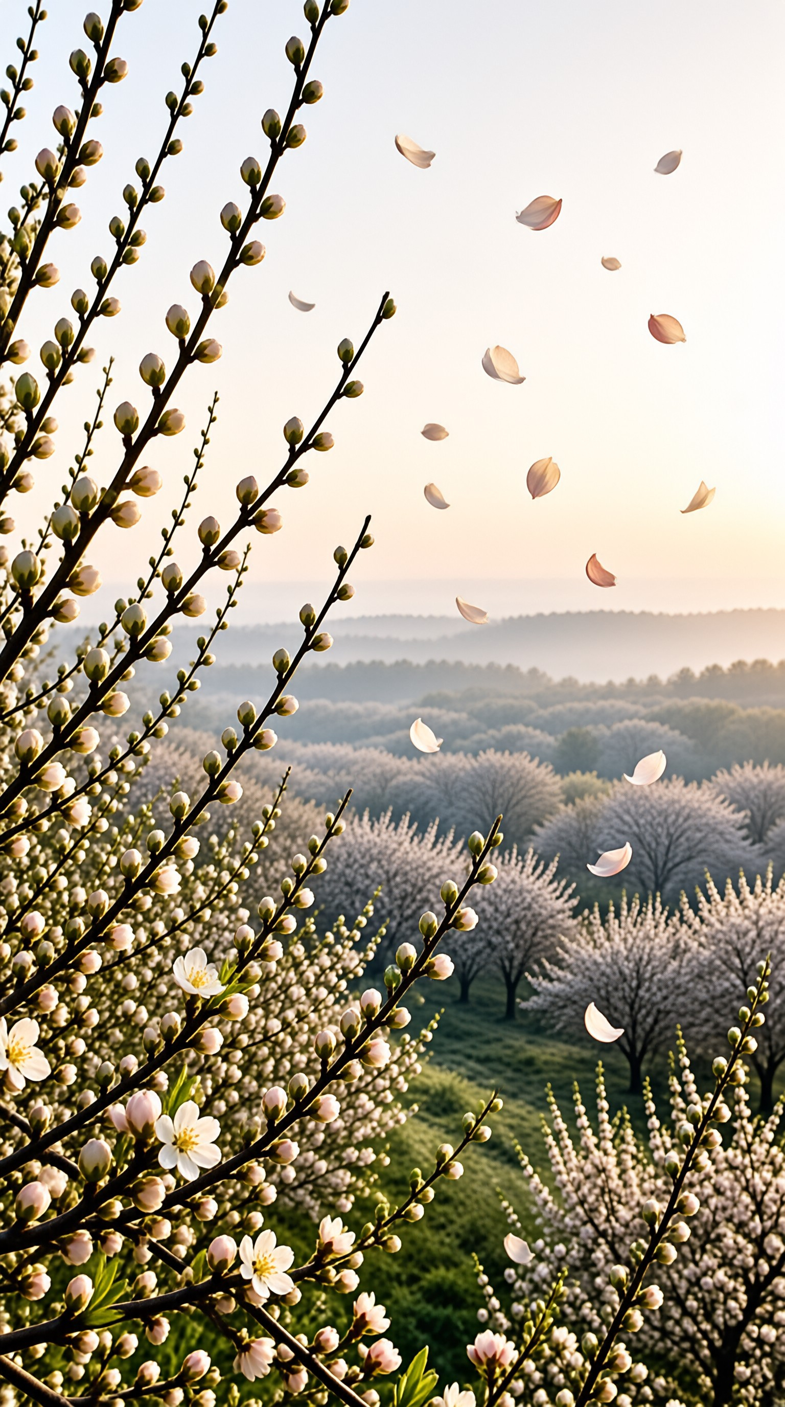 Blossoming Orchard at Dawn