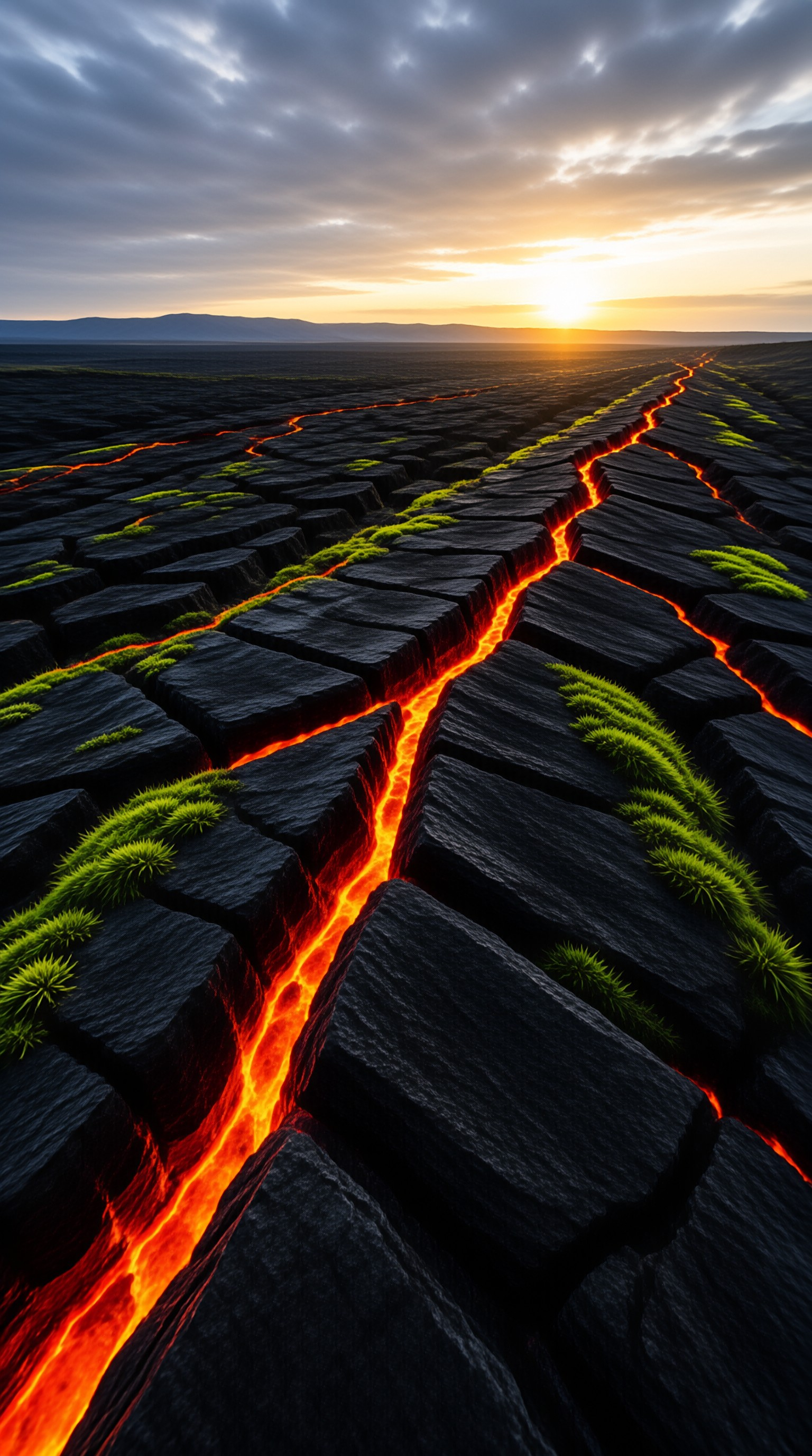 Lava Cracked Landscape