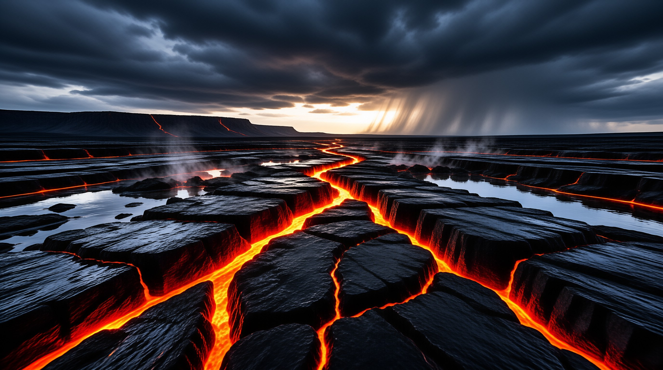Lava River at Dusk