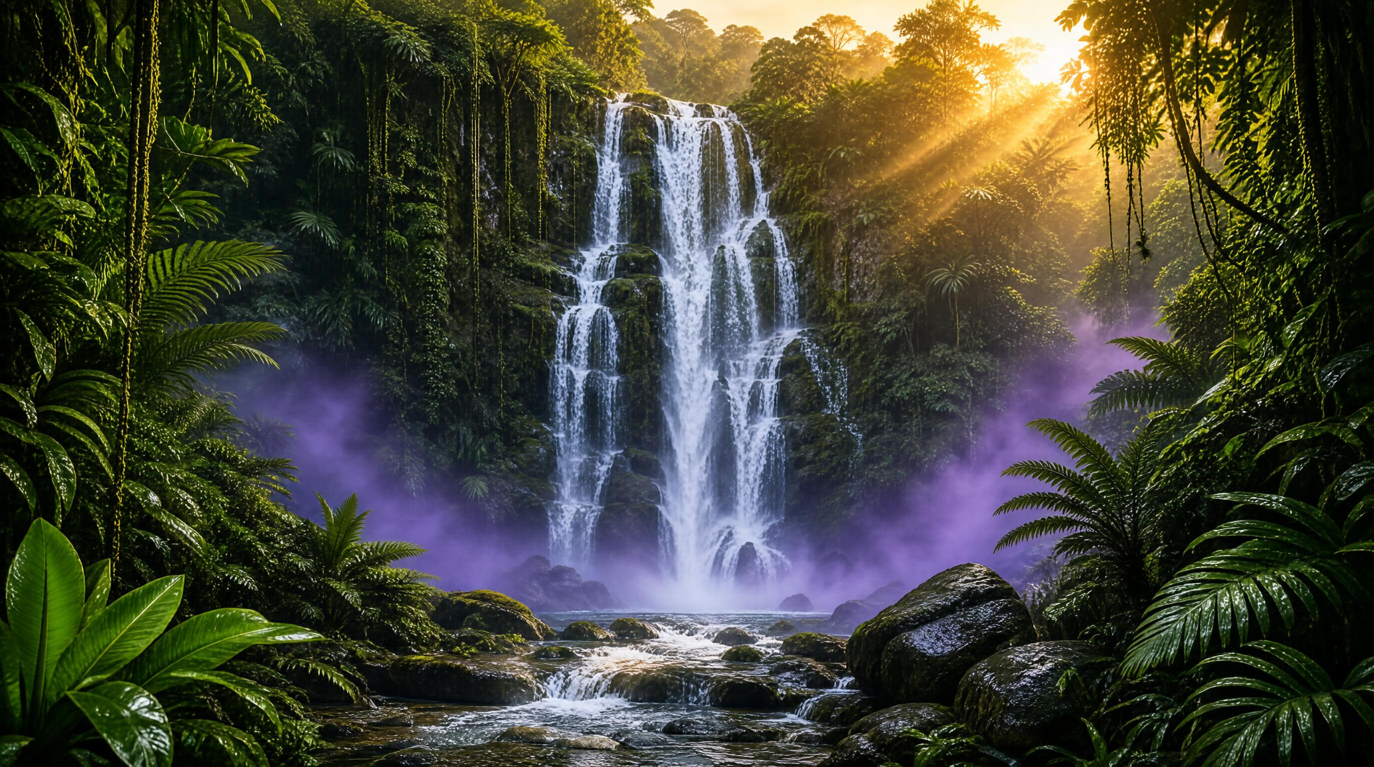 Tropical Jungle Waterfall