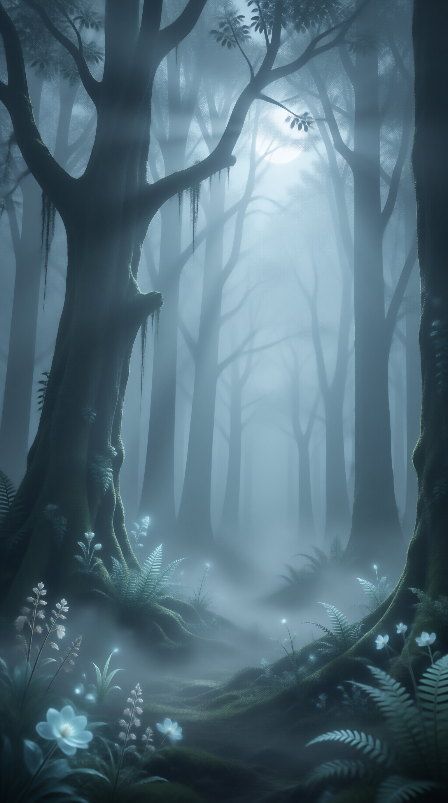 Mystic Moonlit Forest
