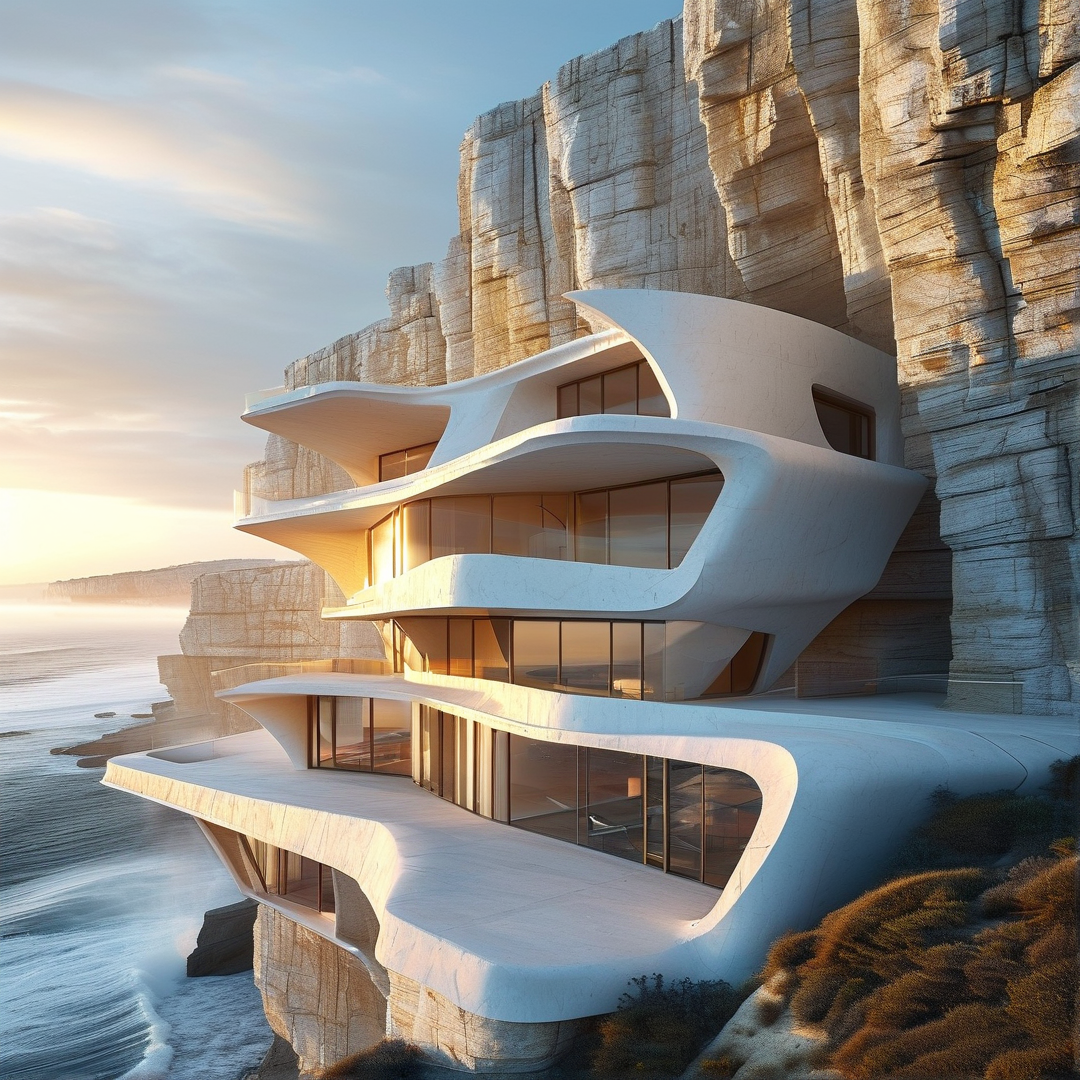 Cantilevered Cliff Villa on the Coast