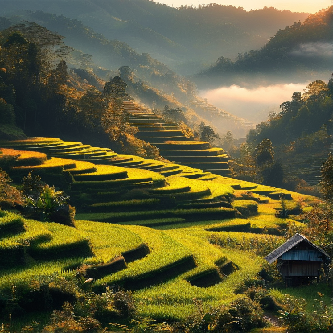 Golden Rice Terraces at Sunrise