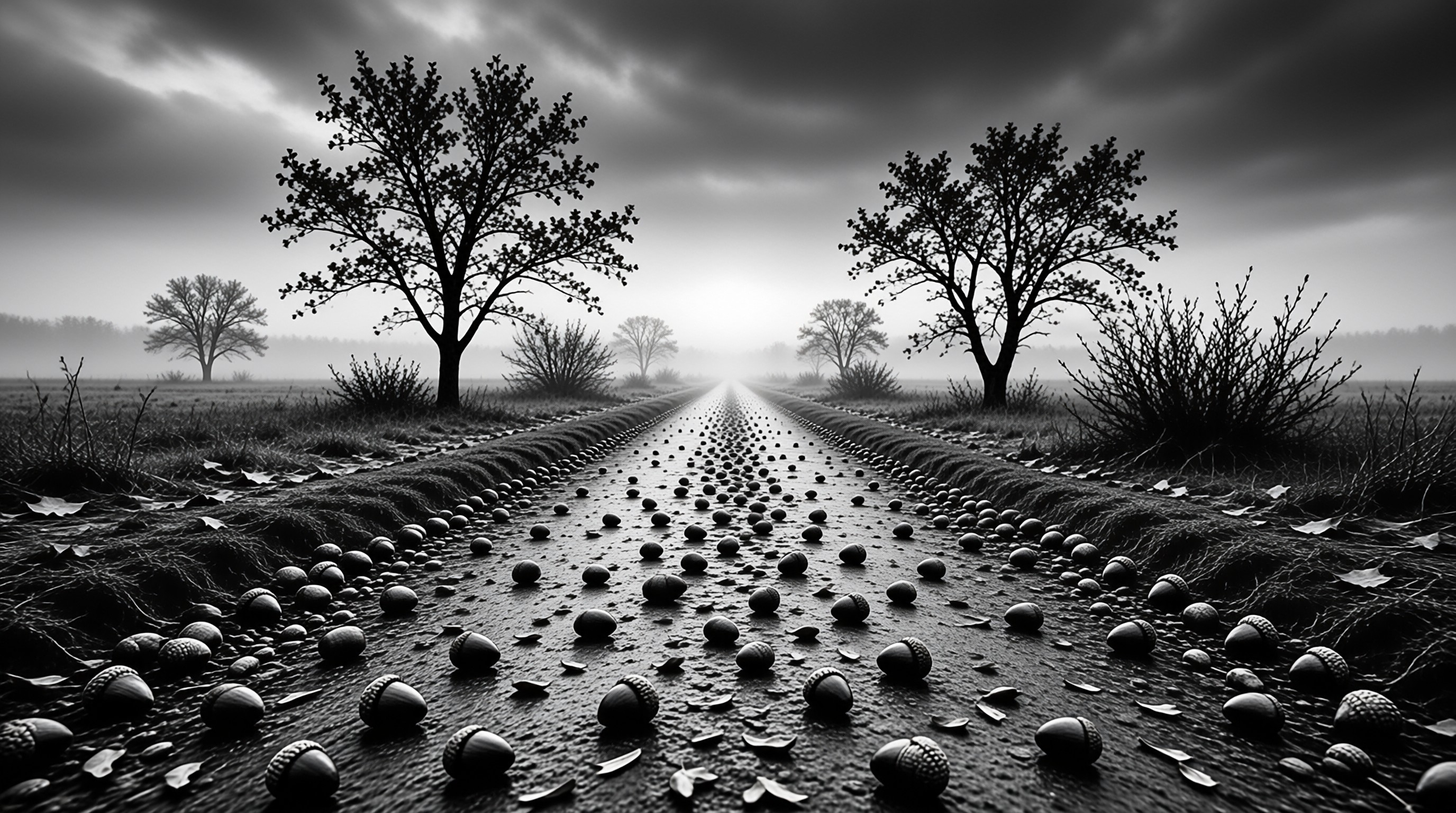 Acorn Path in the Fog