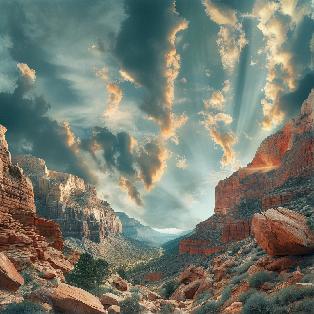 Sunbeams Over Red Canyon
