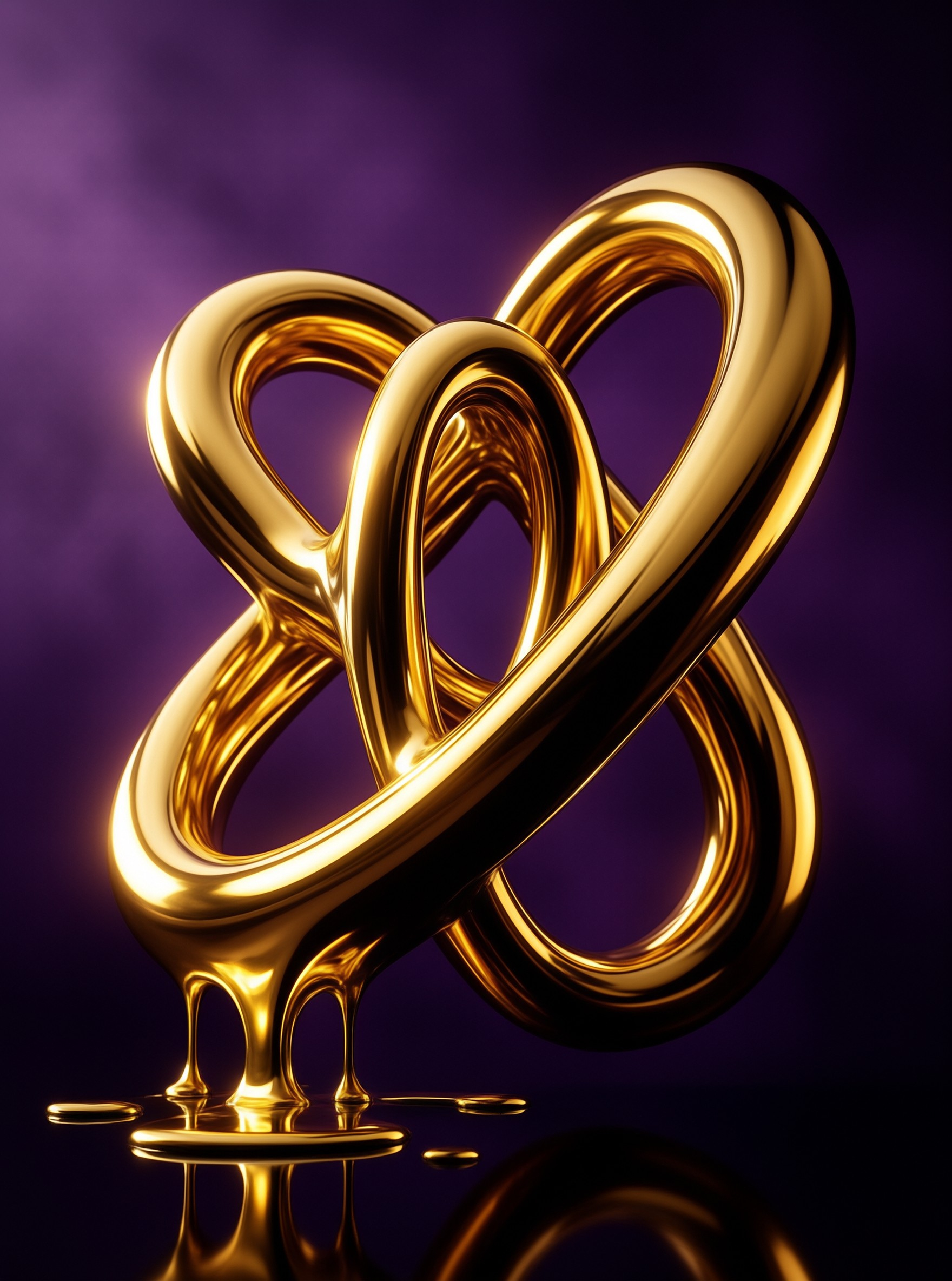 Golden Liquid Metal Sculpture