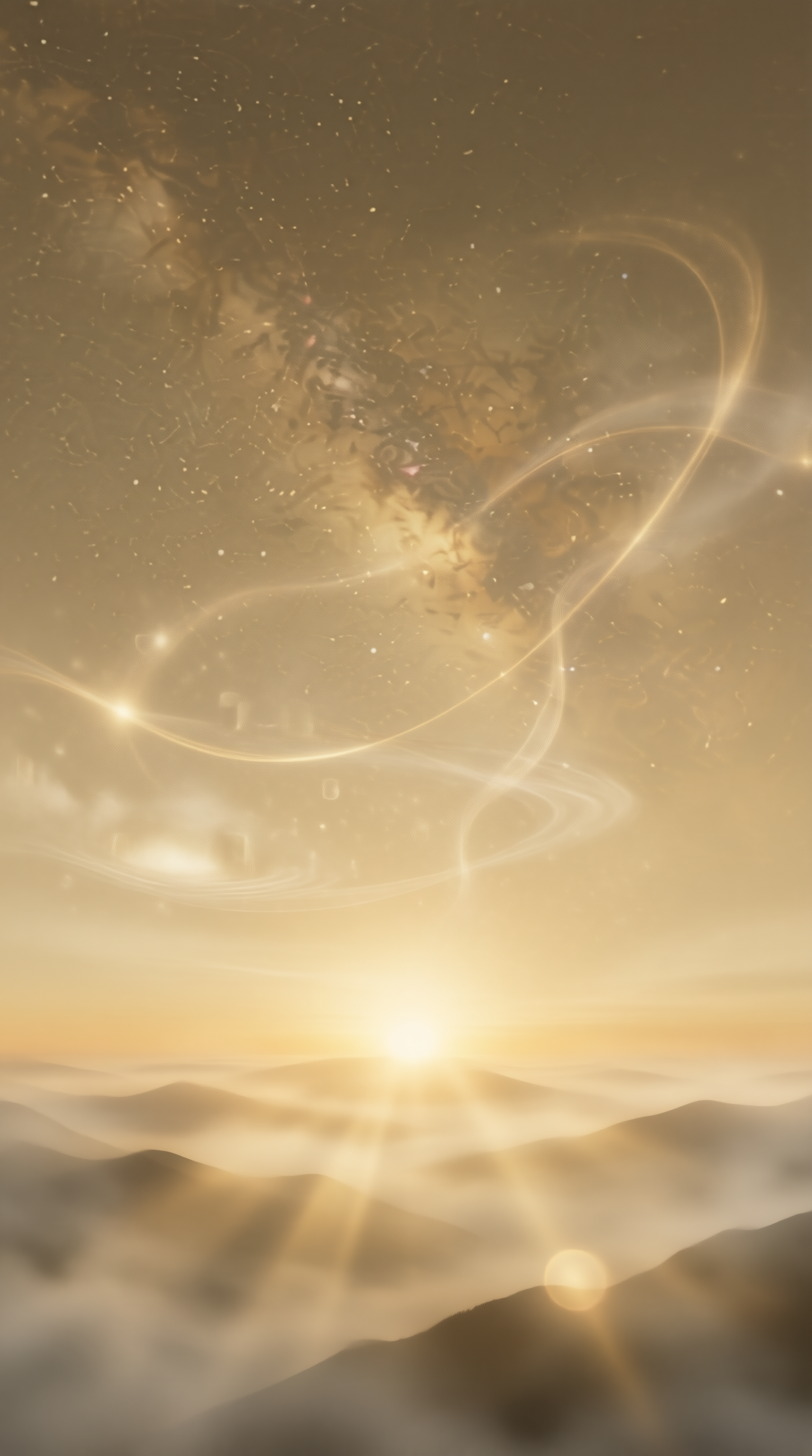 Ethereal Golden Mountain Dawn