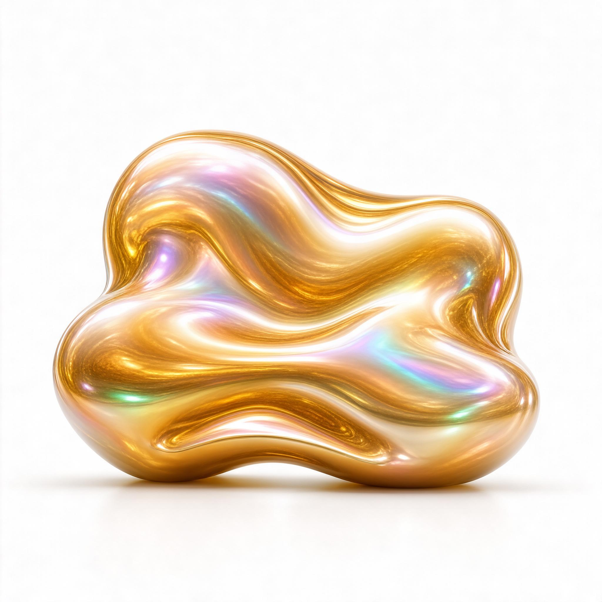 Iridescent Liquid Metal Object