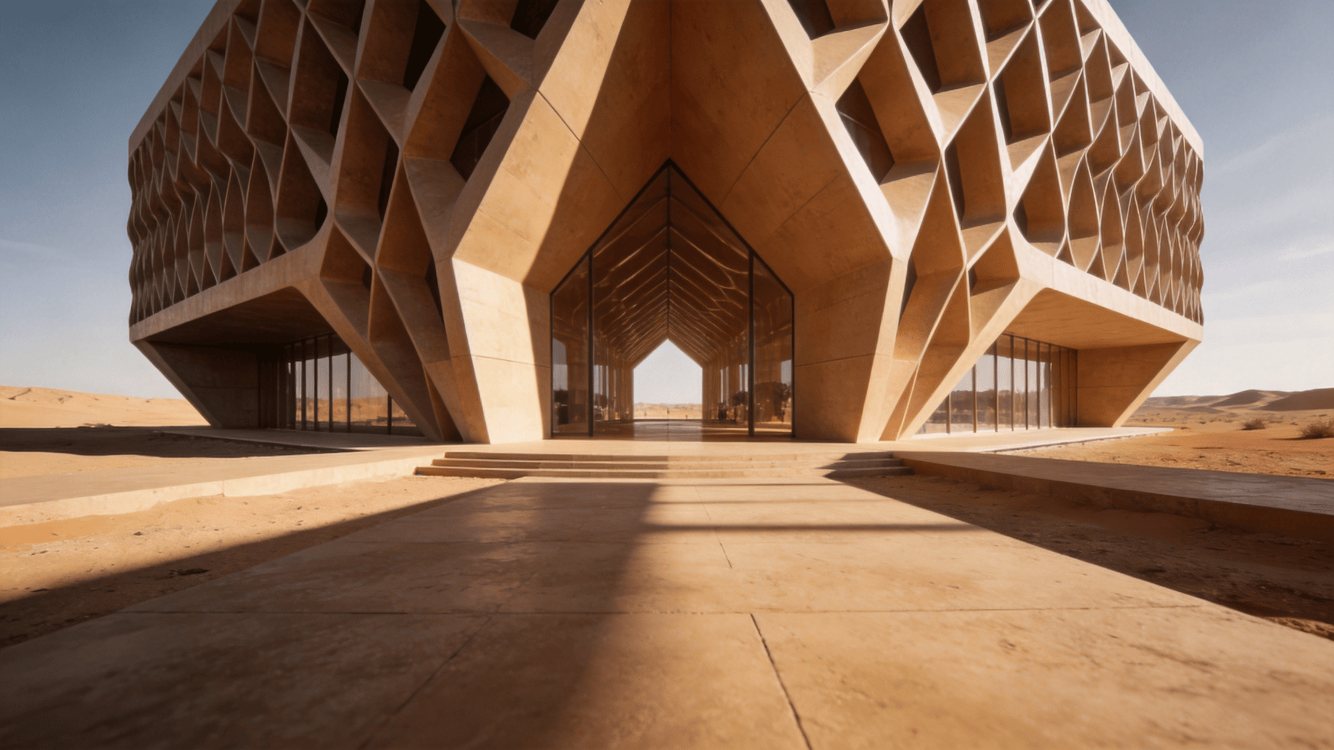 Pavilion with Parametric Facade — Desert Plain
