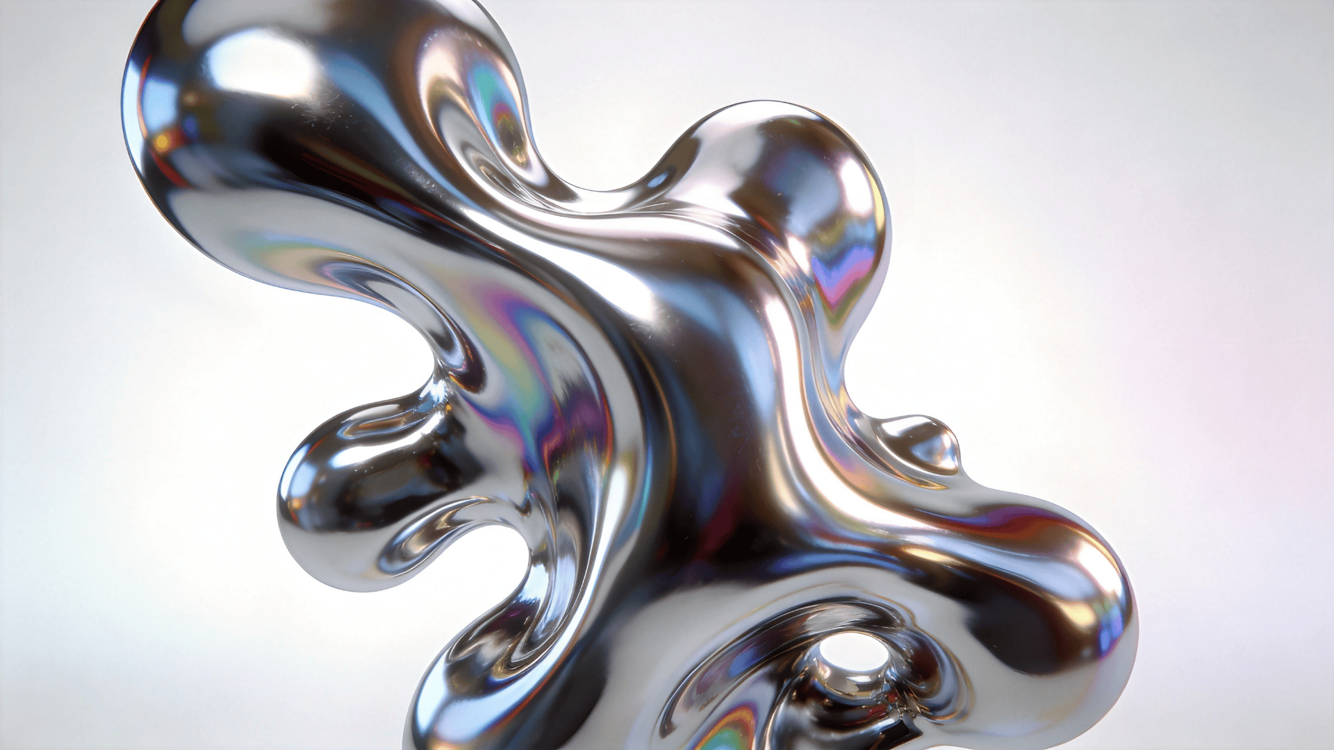 Liquid Chrome Fluid Blob