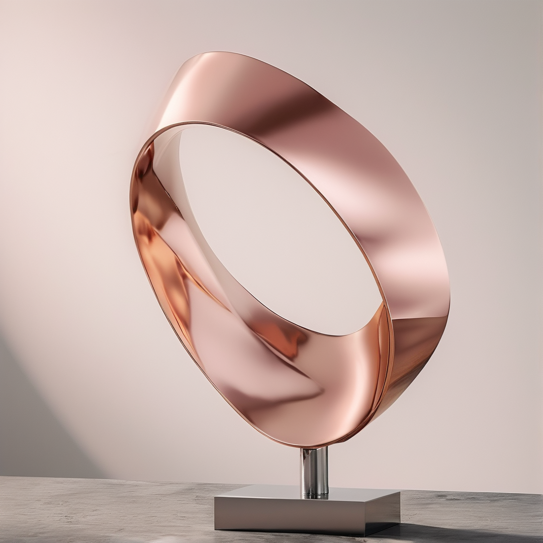 Abstract Rose Gold Sculpture