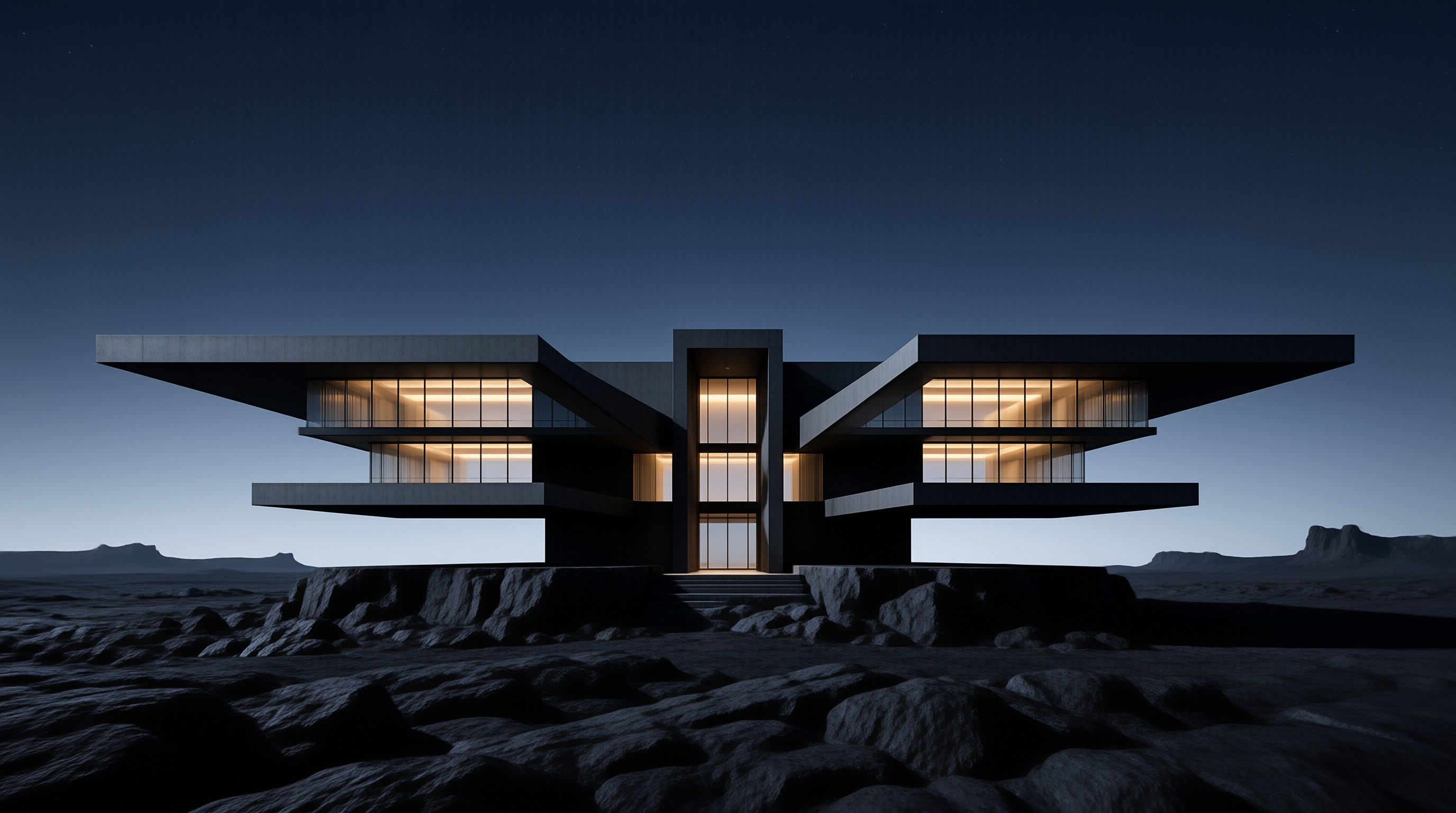 Futuristic Building at Night