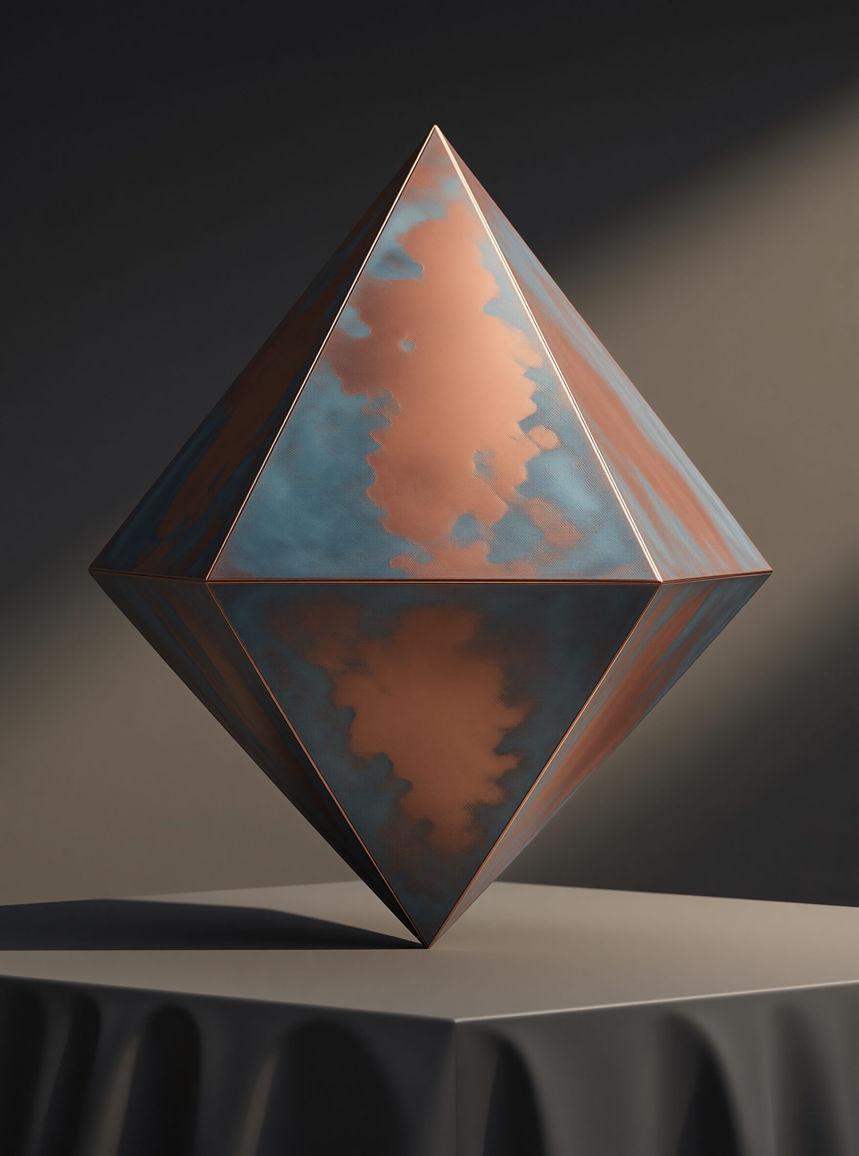 Metallic Geometric Sculpture