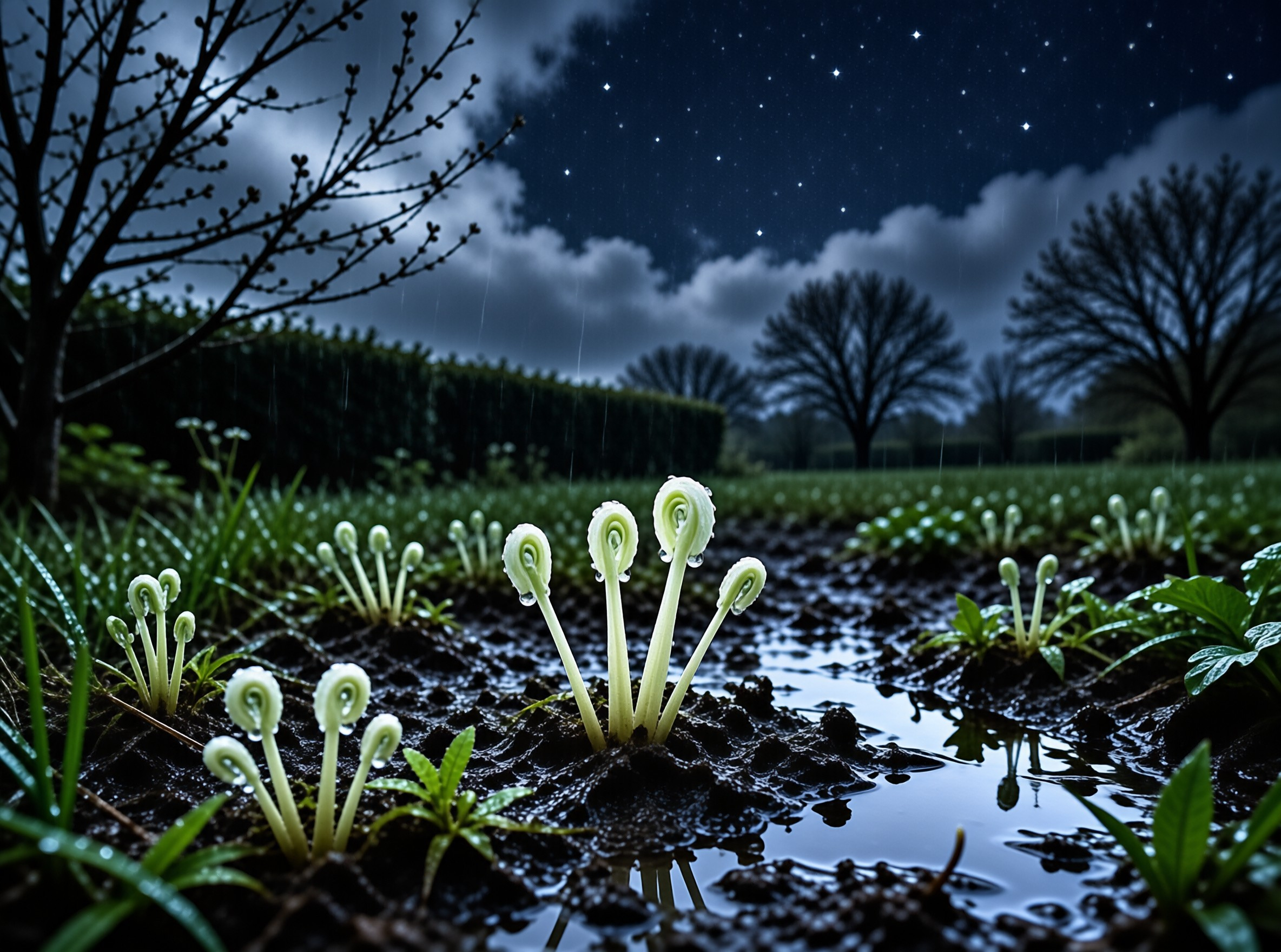 Rainy Night Fern Sprouts