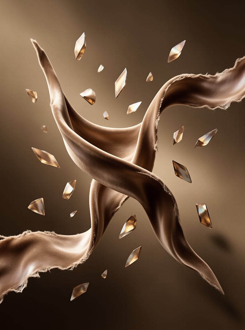 Flowing Fabric and Crystals