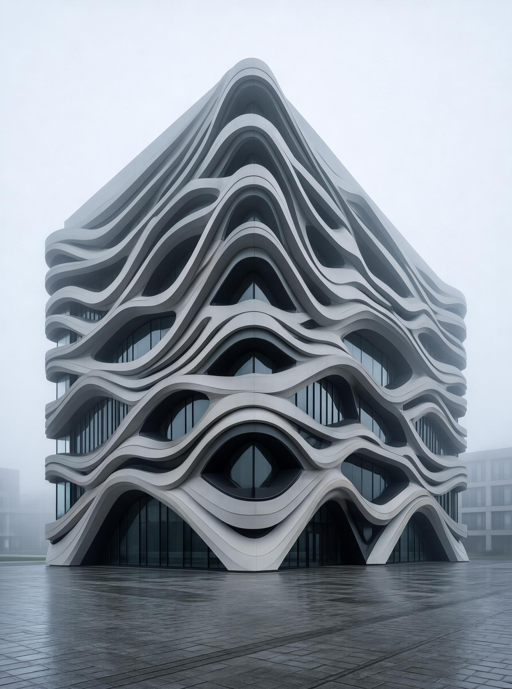Modern Wave - shaped Building