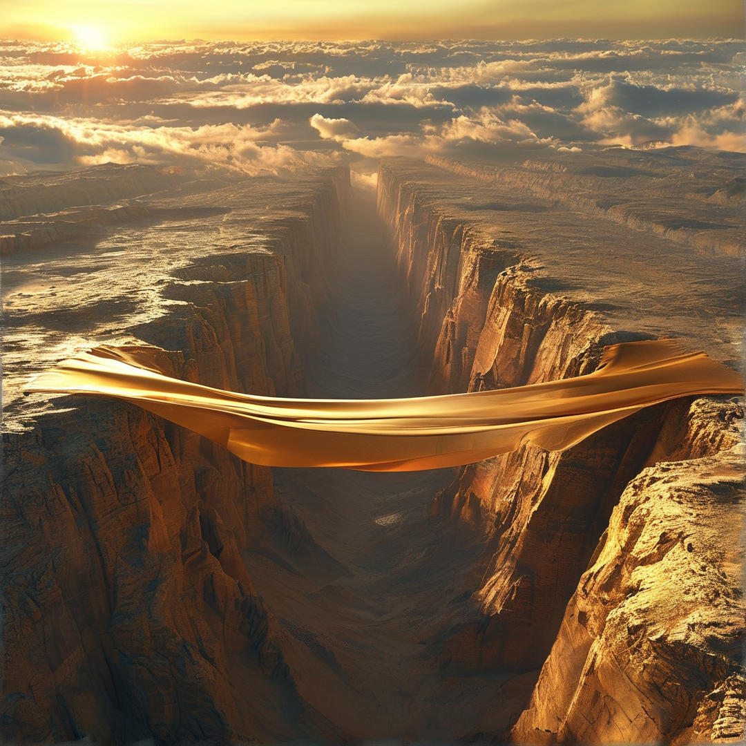 Golden Ribbon Spanning Canyon