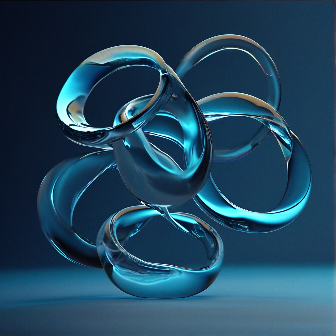 Abstract Blue Glass Loops