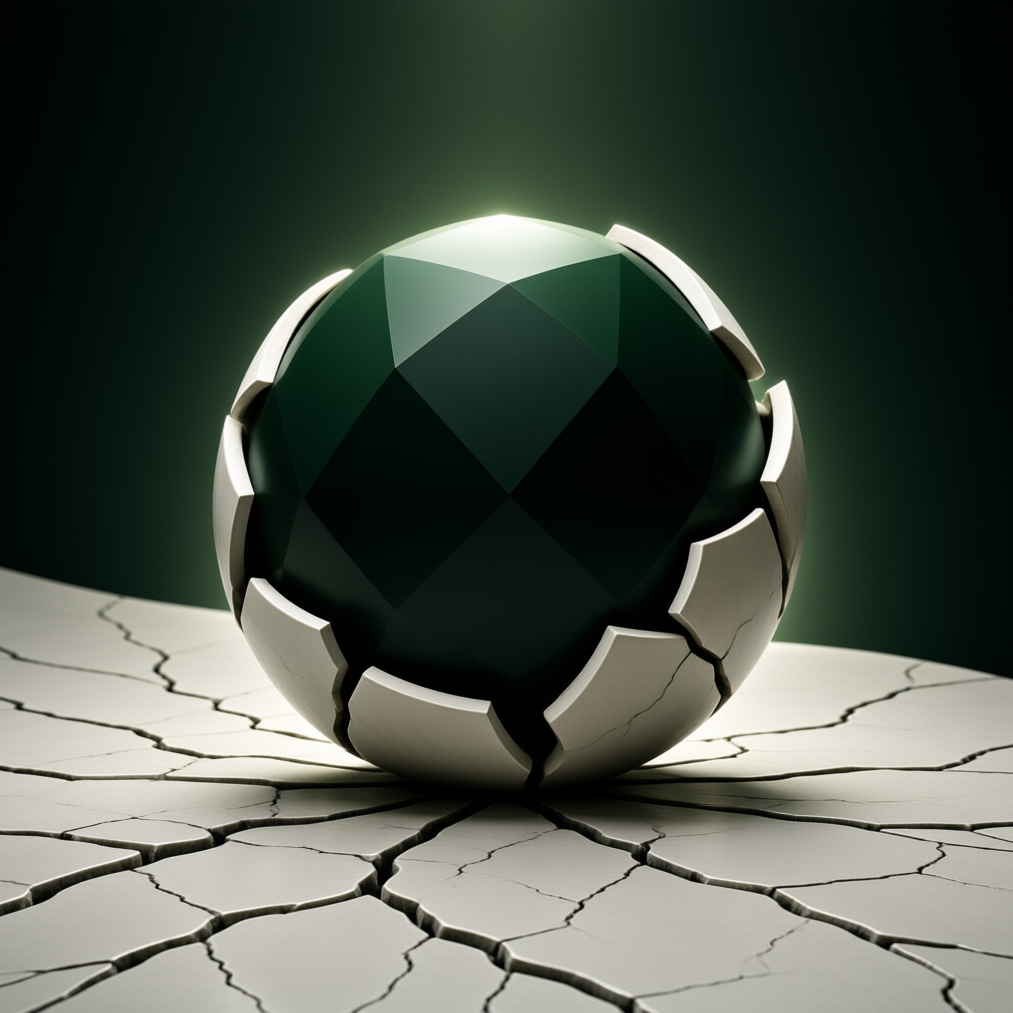 Cracked Glowing Green Orb