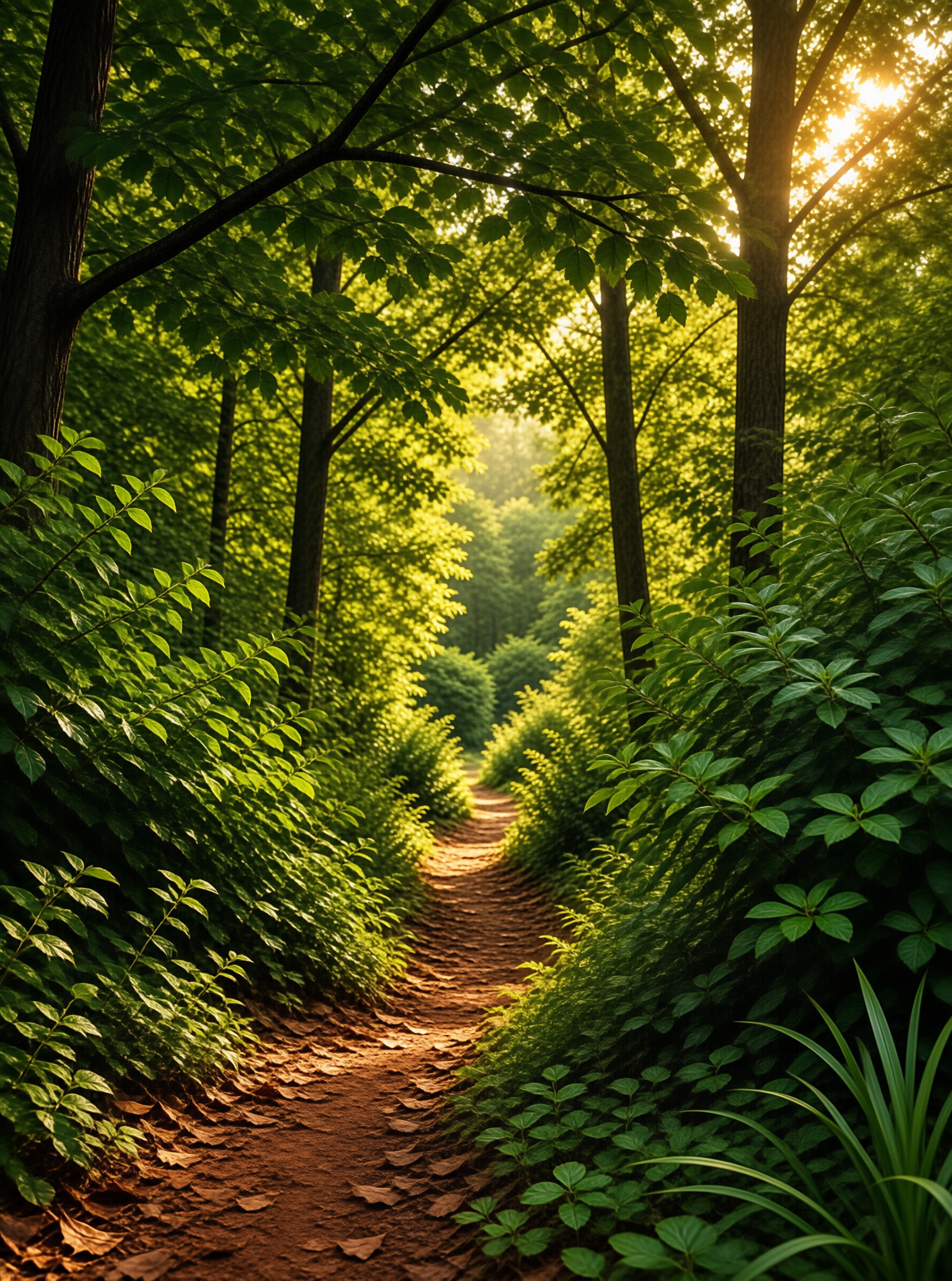 Sunlit Forest Path