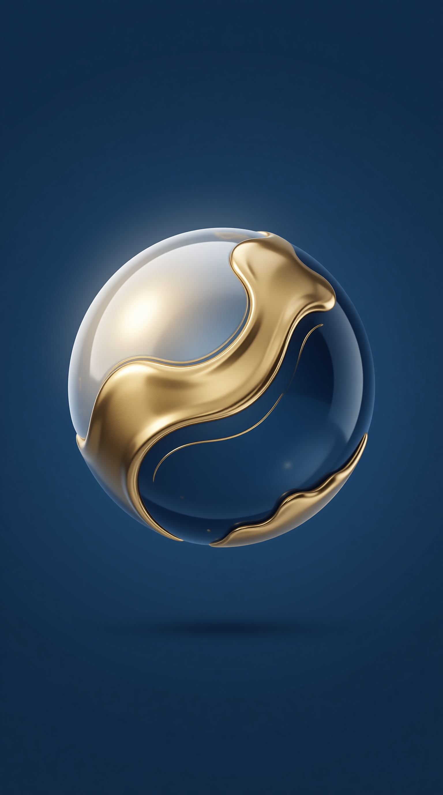 Sleek Blue and Gold Sphere
