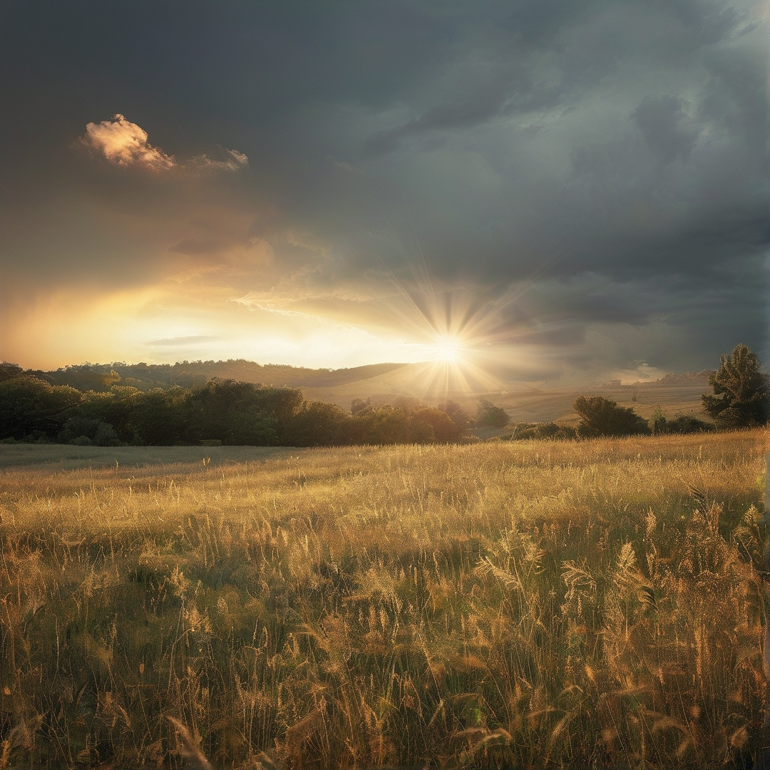 Sunburst Over Golden Field
