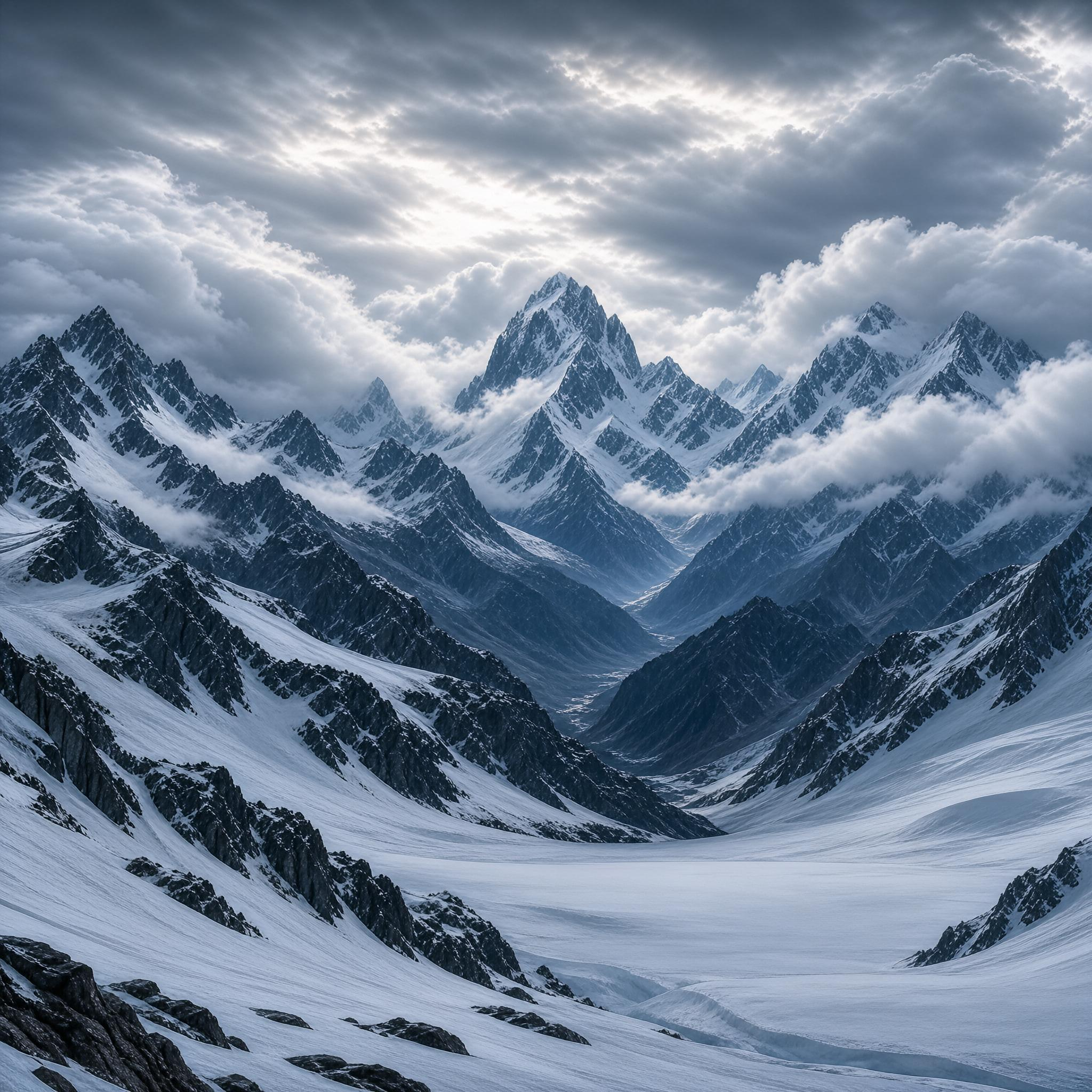 Snowy Mountain Peaks