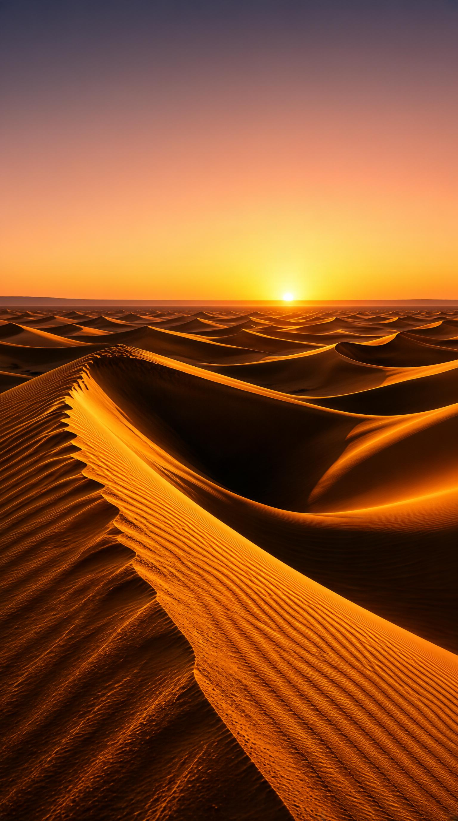 Golden Desert Dunes at Sunset