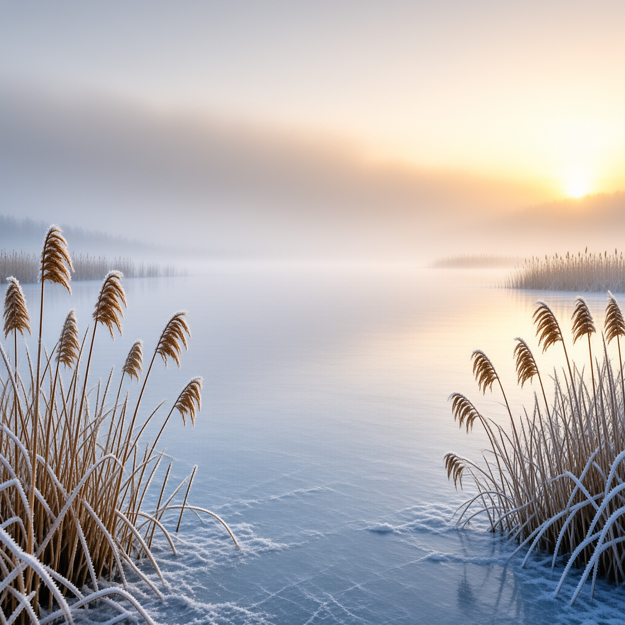 Winter Sunrise Over Ice