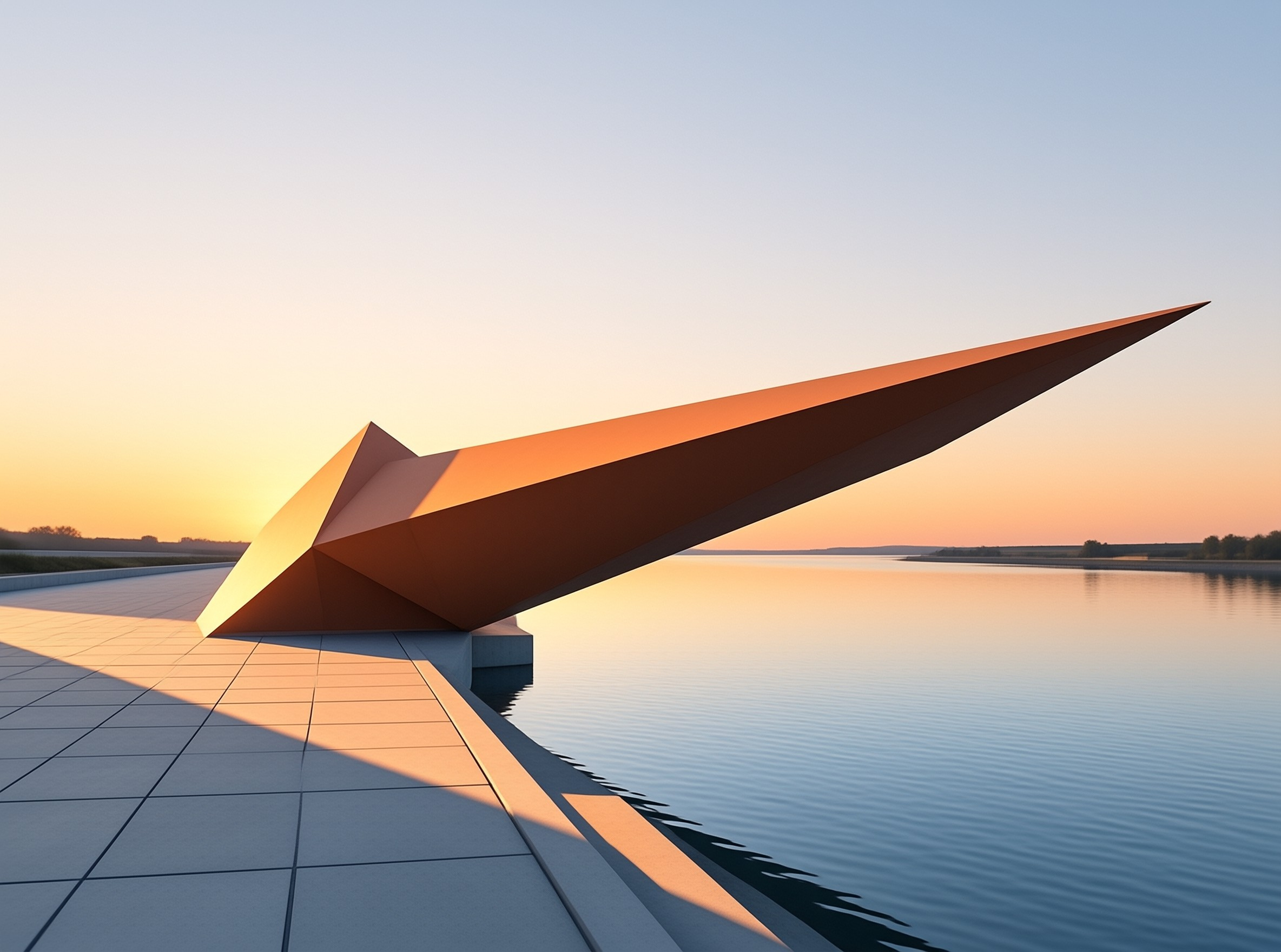 Modern Pavilion at Sunset