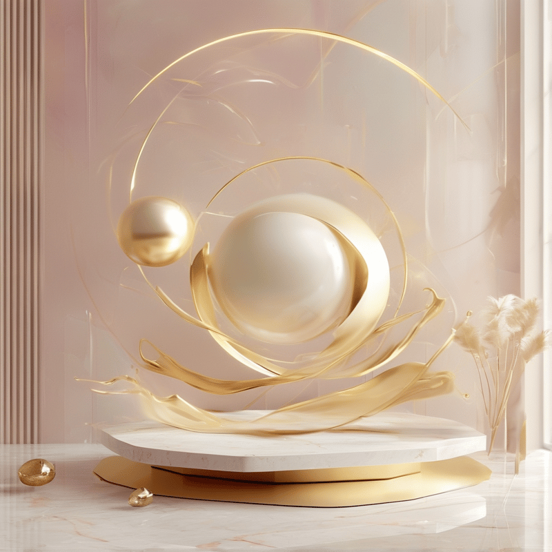Abstract Golden Sculpture