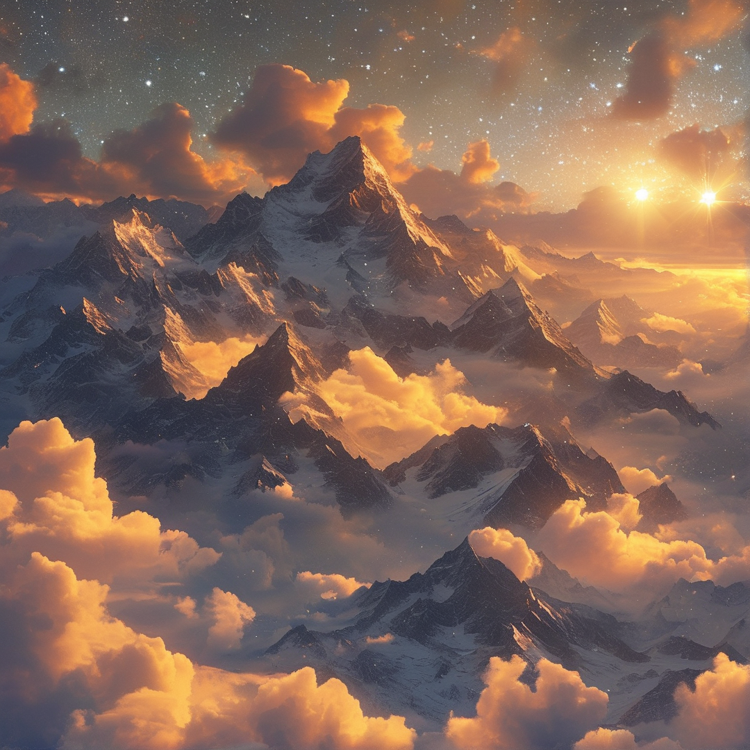 Majestic Peaks at Sunset