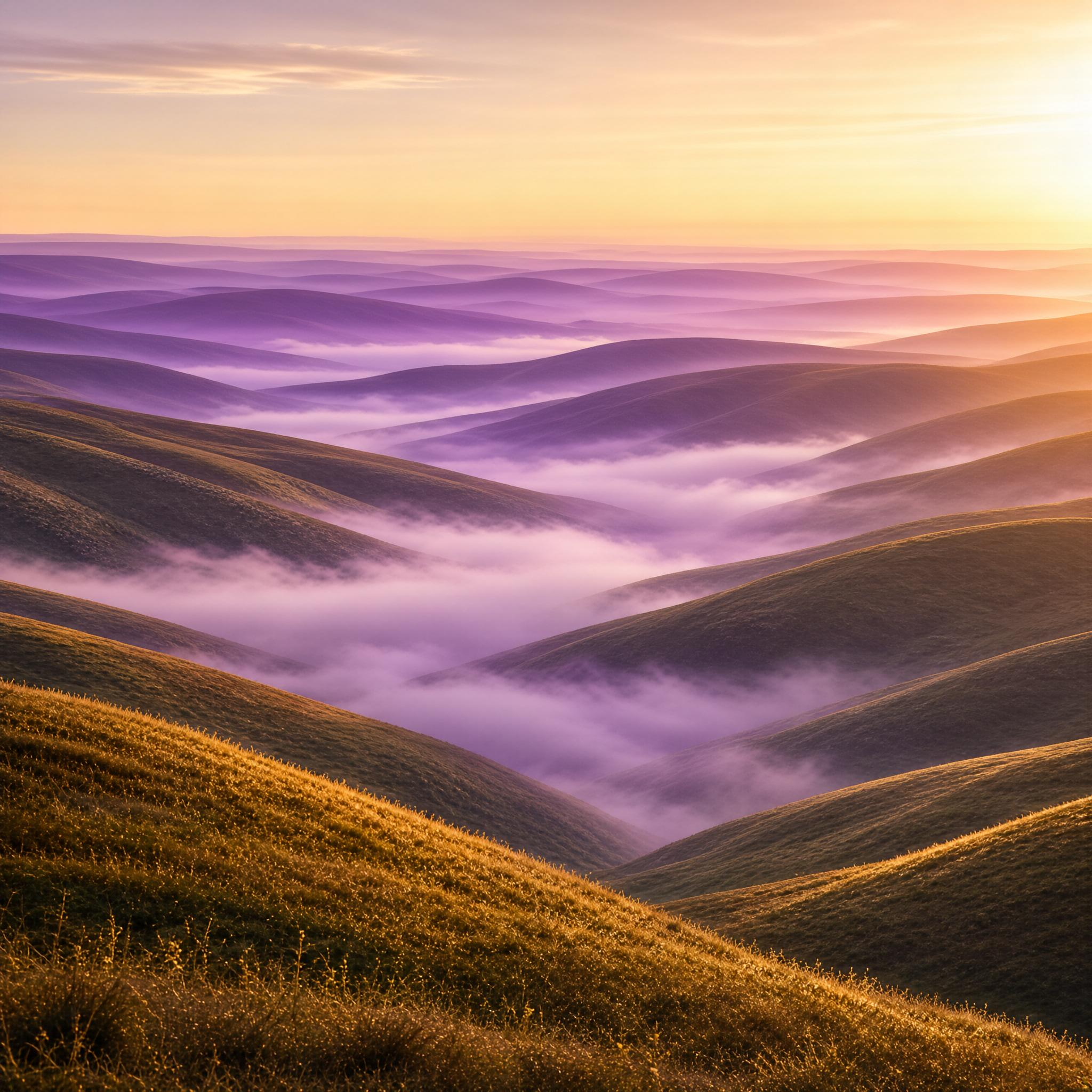 Misty Hills at Sunrise
