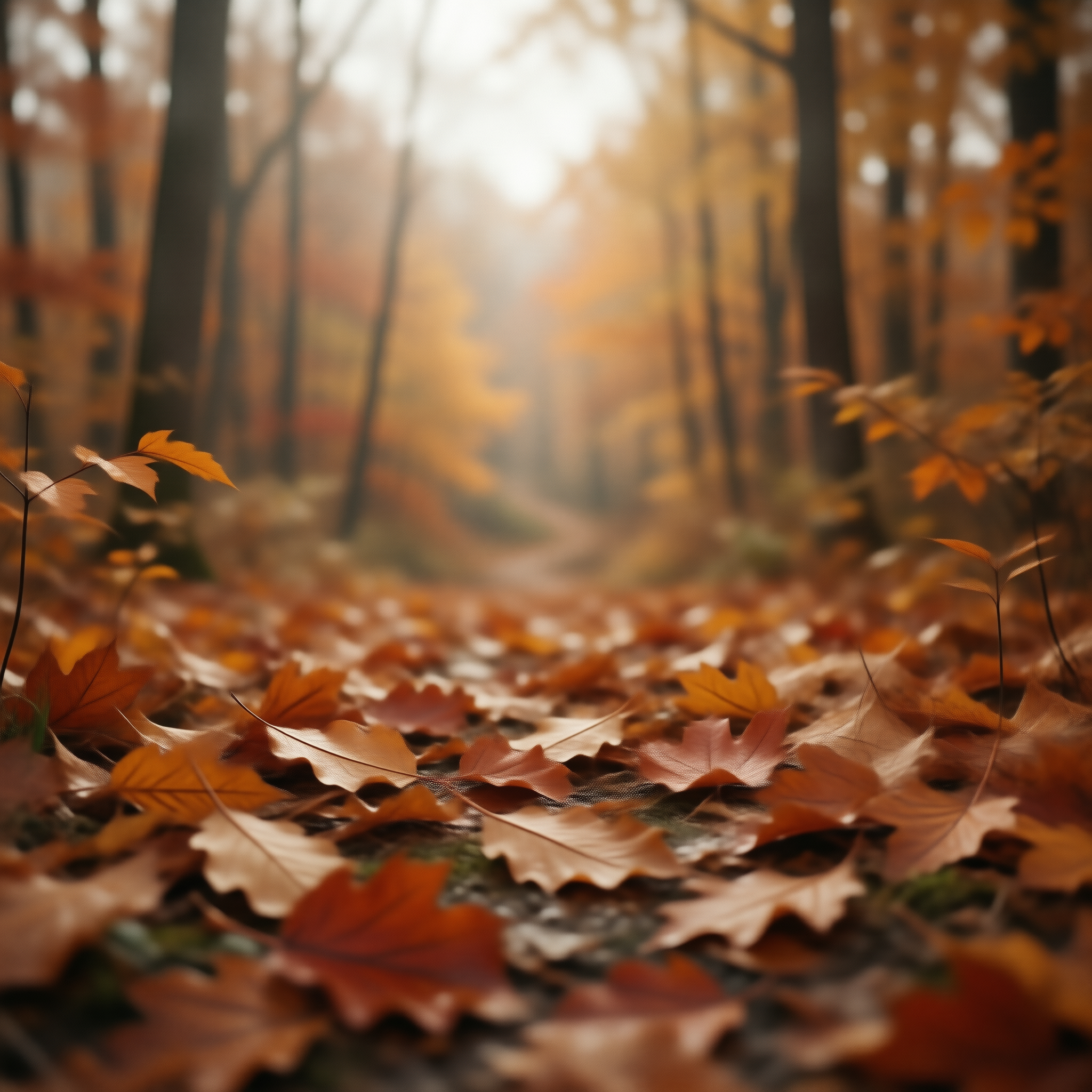 Misty Autumn Forest Path