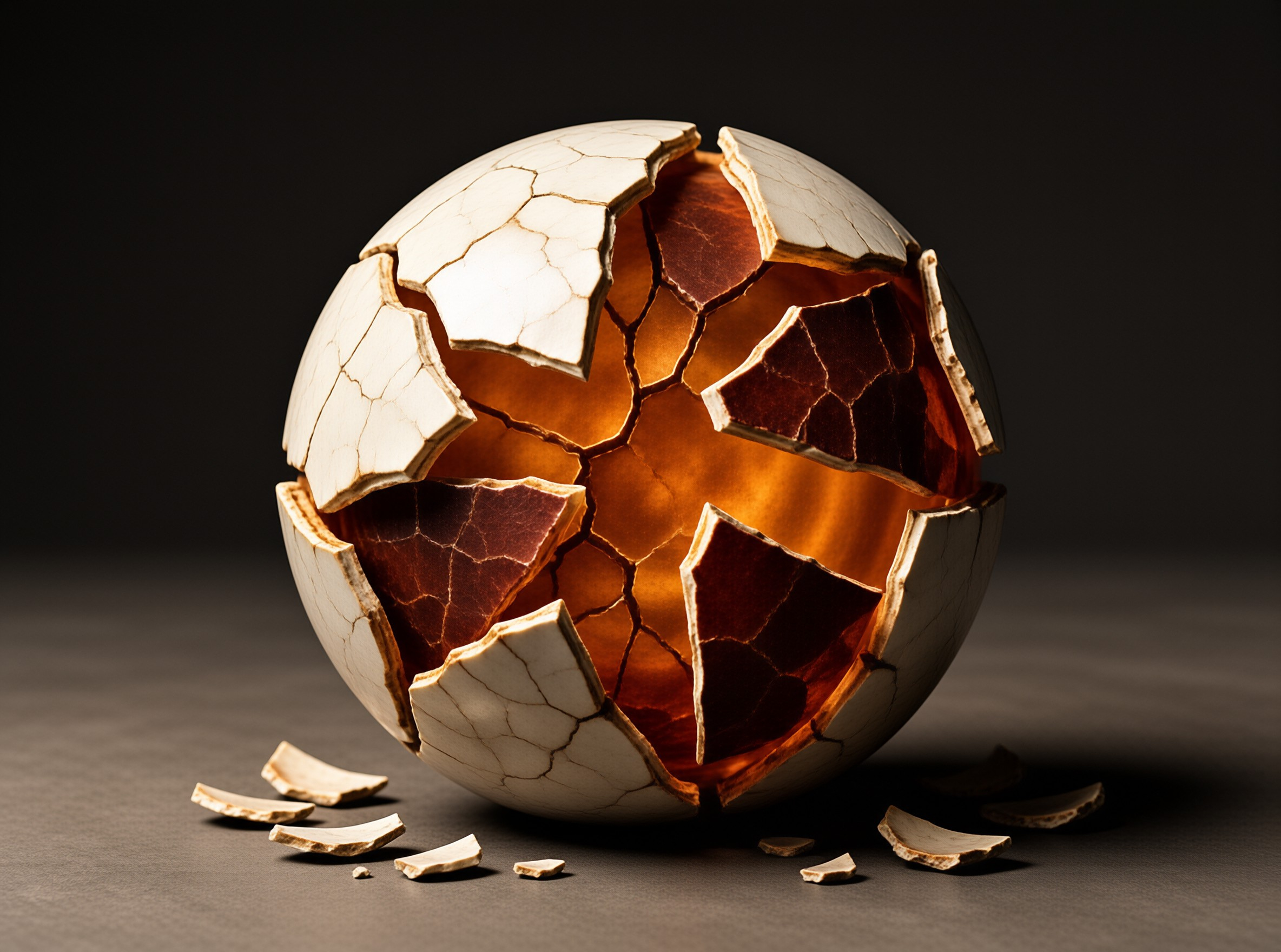 Copper-Veined Cone Vessel — Sculptural Study