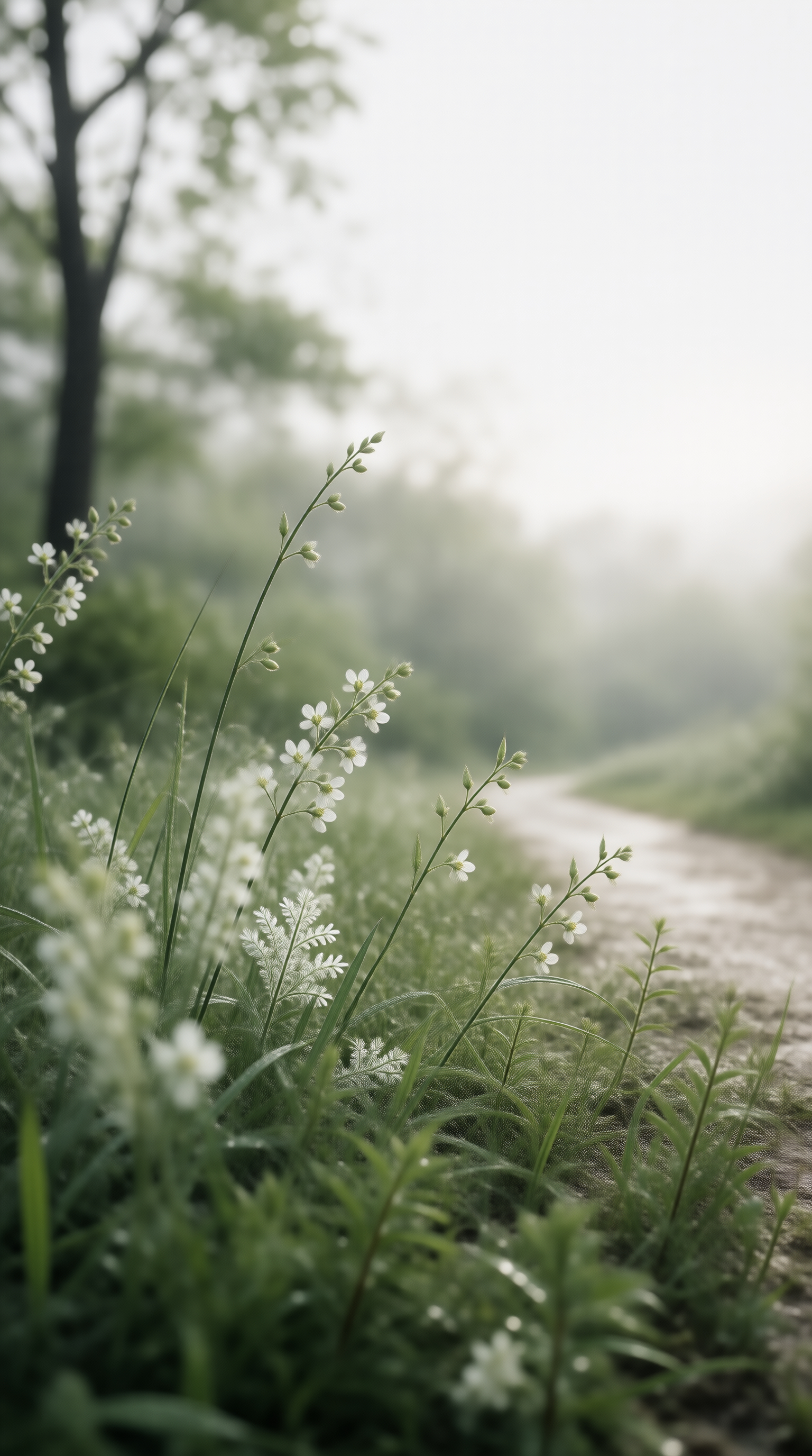 Wildflowers in Morning Mist