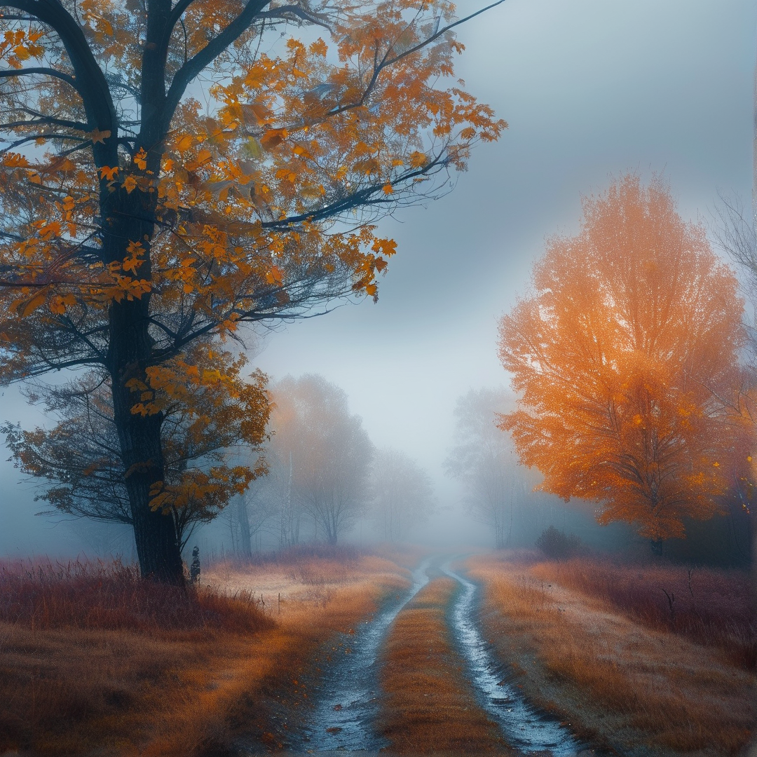 Misty Autumn Path