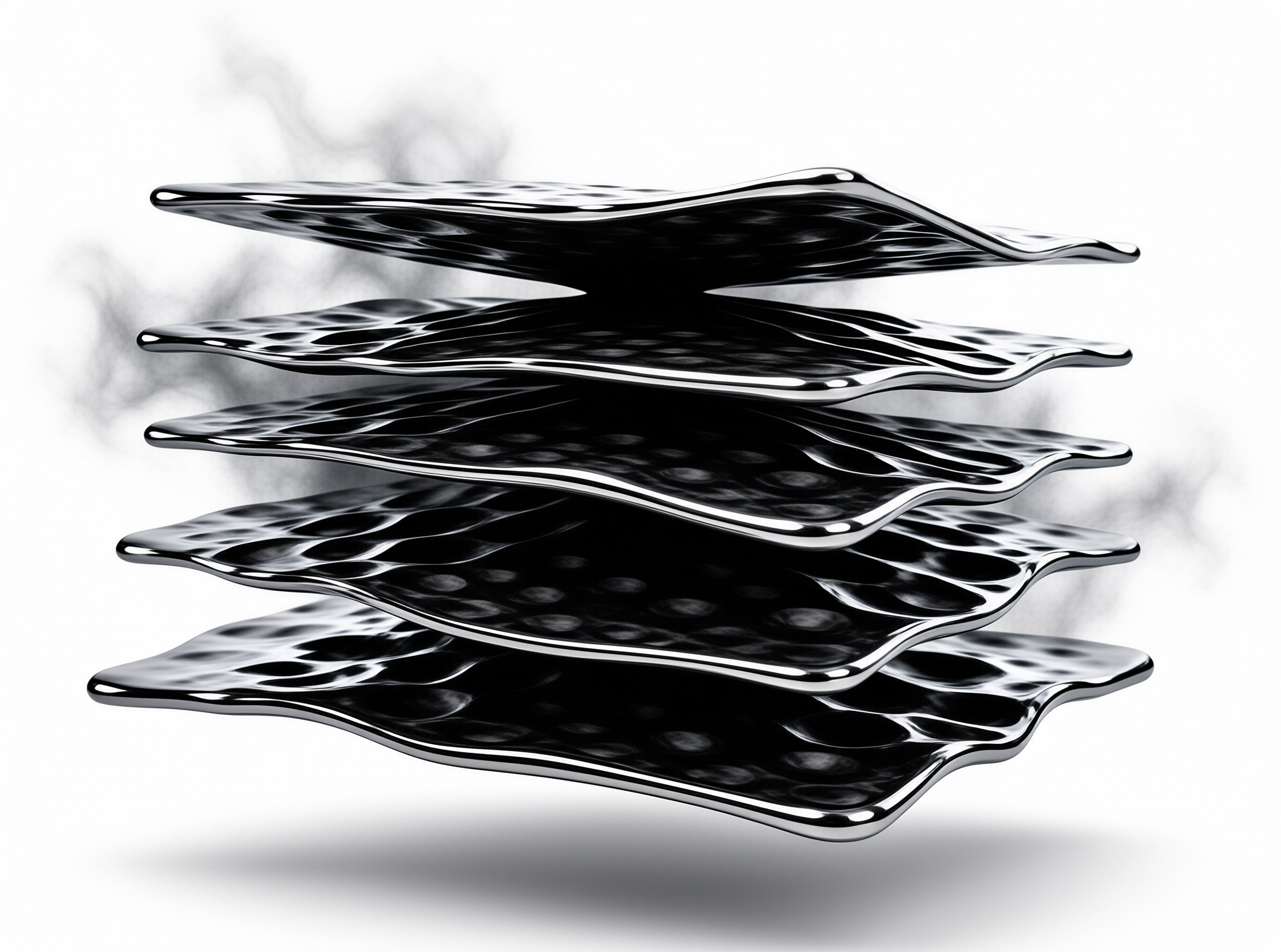 Stacked Black Wavy Layers