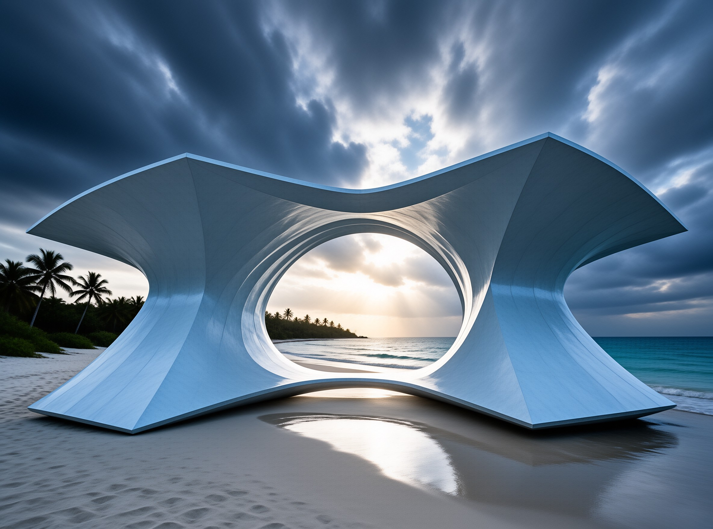 Futuristic Beach Sculpture