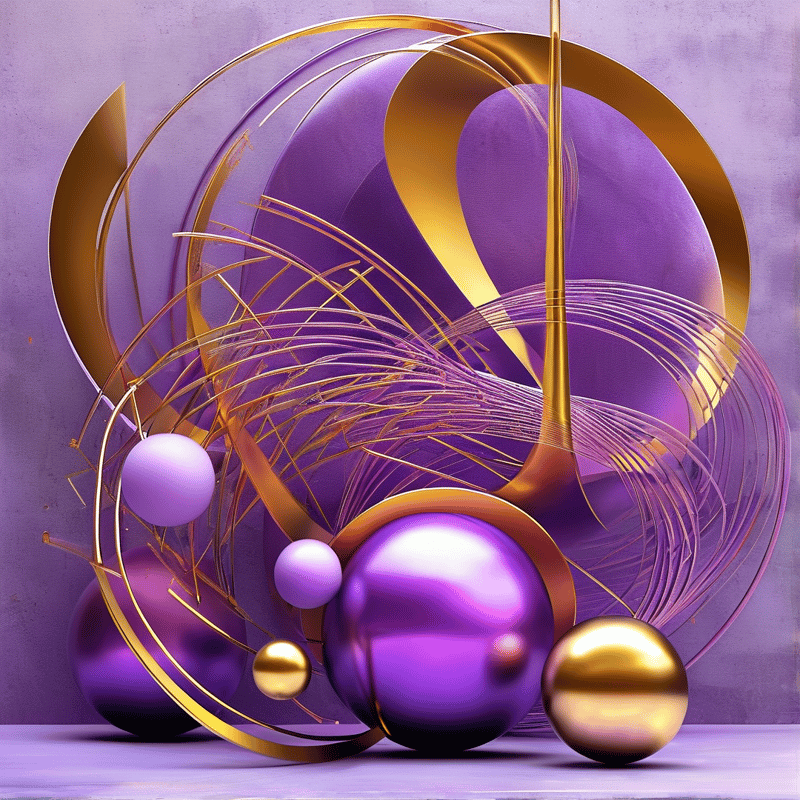 Abstract Purple Gold Art