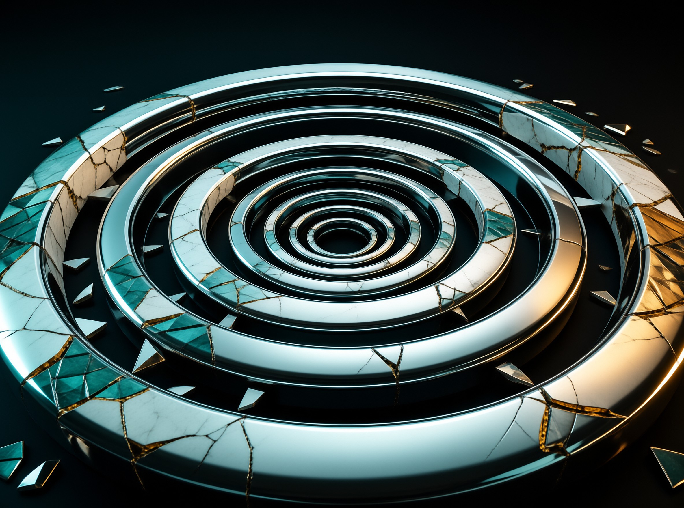Metallic Concentric Rings