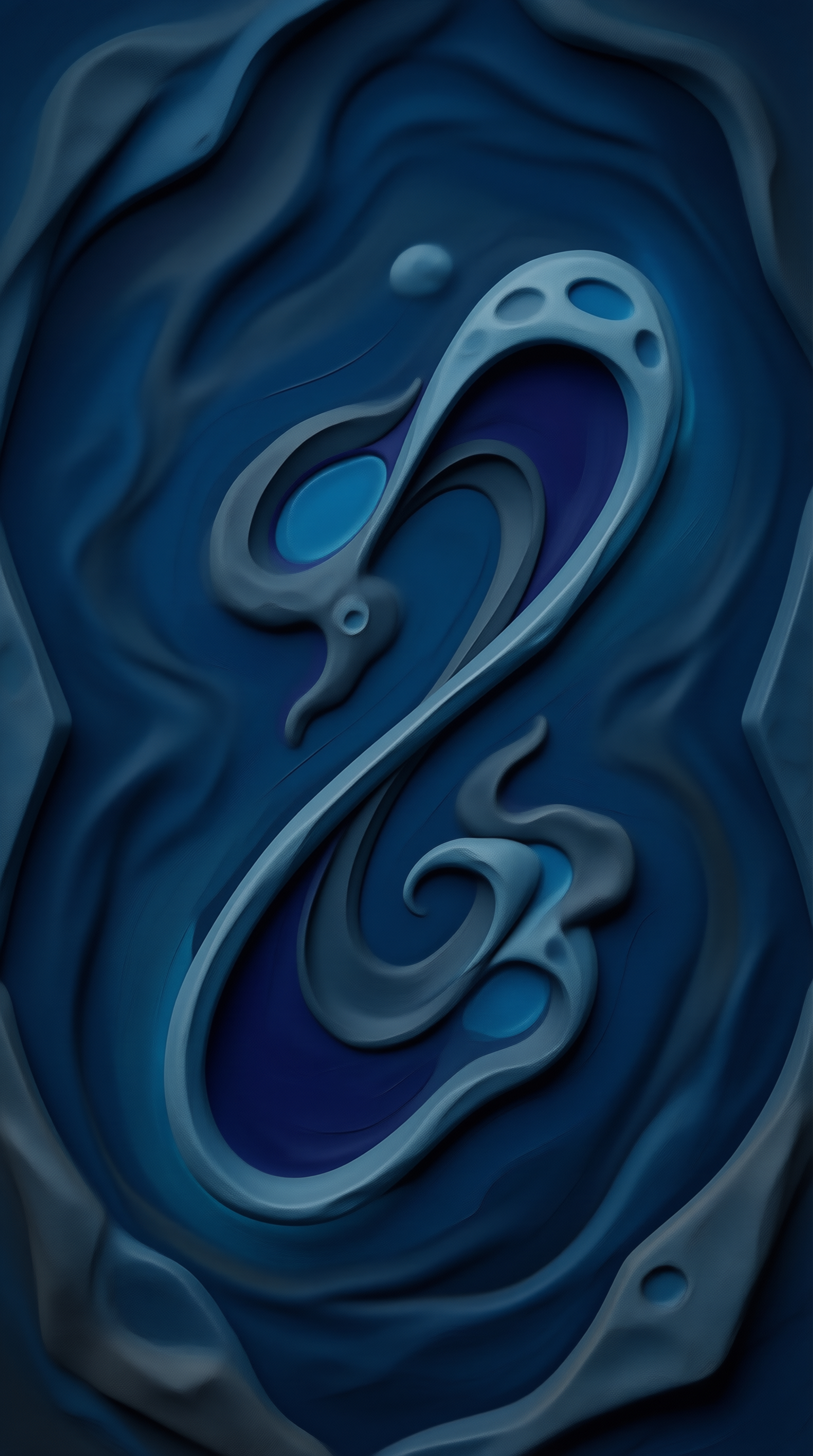 Blue Fluid Yin Yang Art