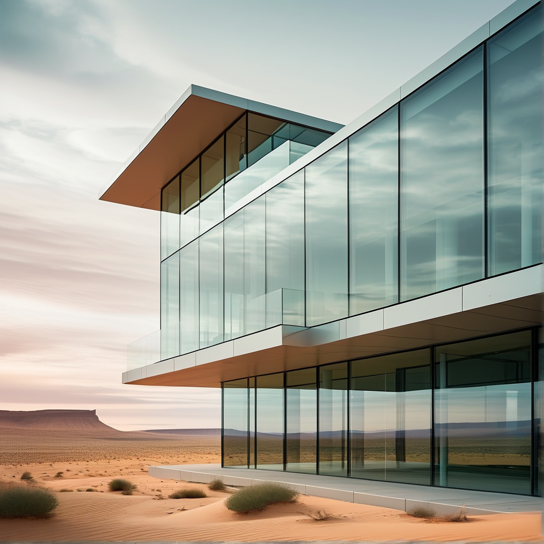 Modern Glass Villa in Desert
