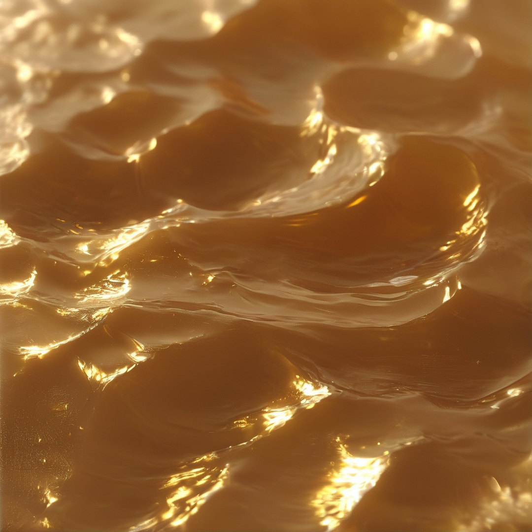 Golden Viscous Liquid Closeup