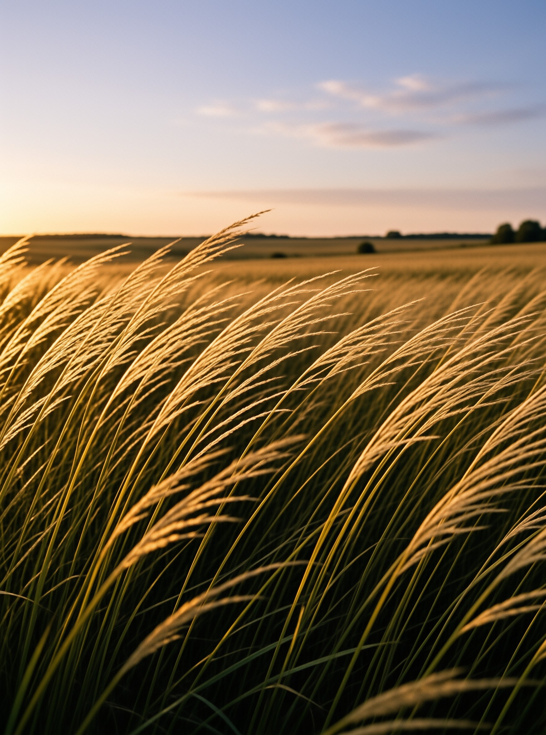 Golden Hour Grass Field