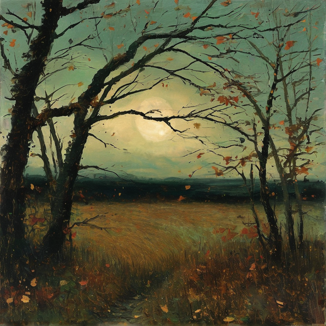 Autumn Landscape with Moon