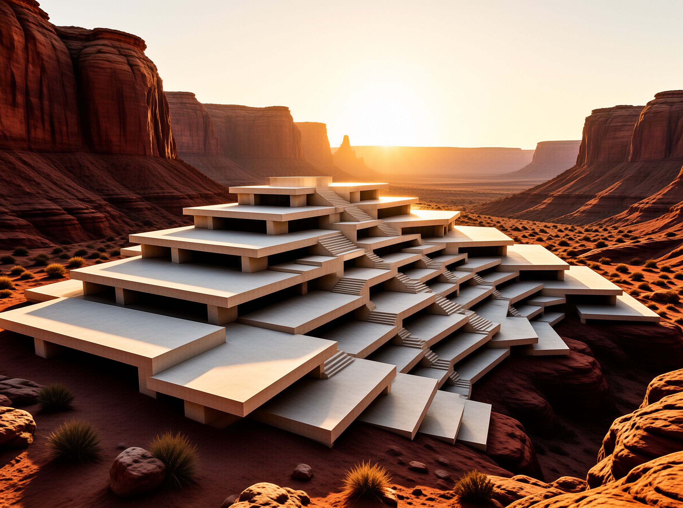 Modern Pyramid in Desert