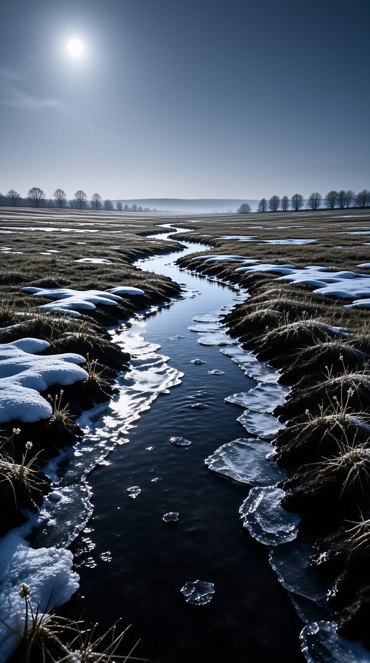 Winter Stream in Snow
